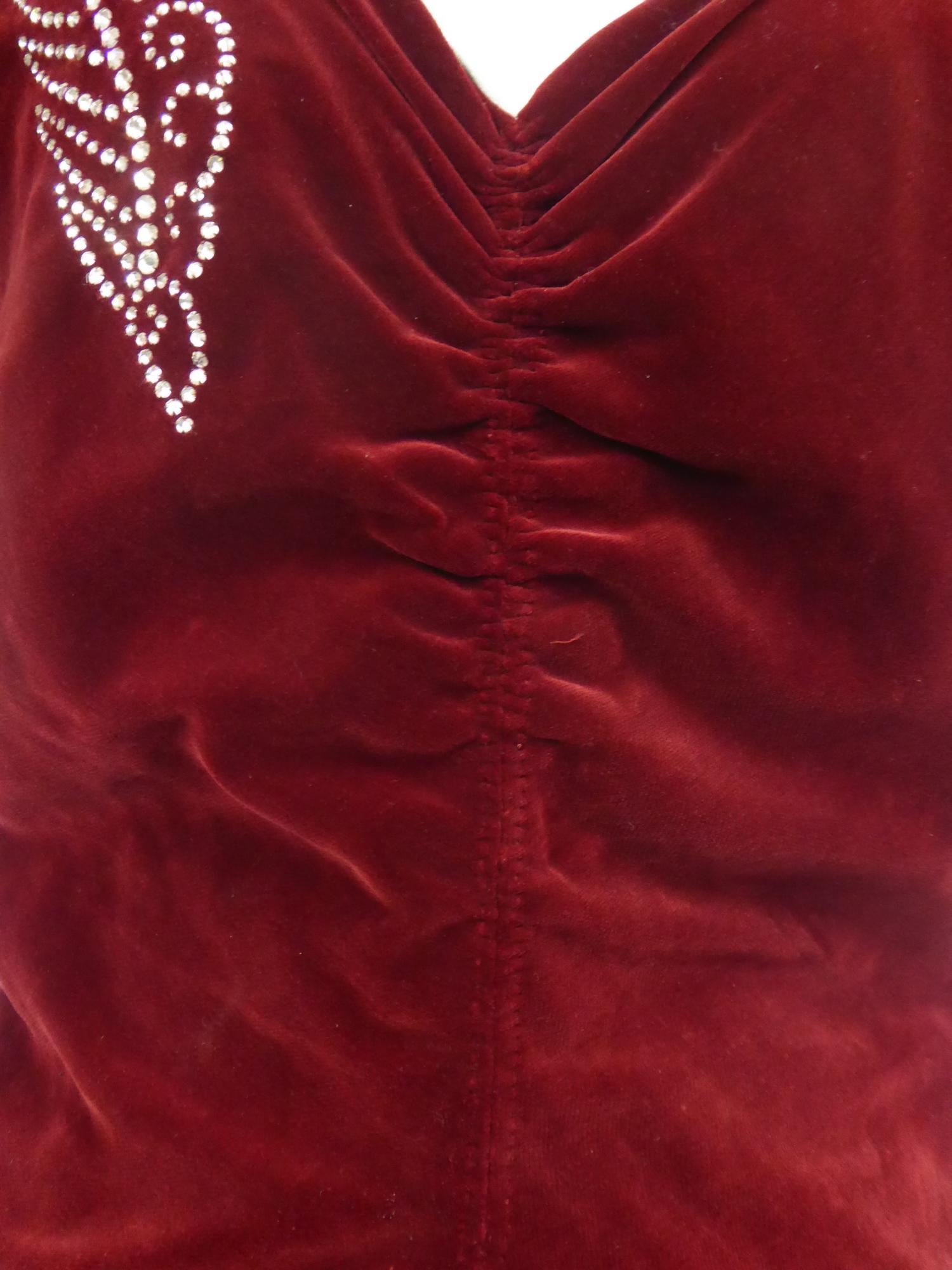Un vestido de noche Nicole Groult / Paul Poiret de terciopelo y pedrería circa 1935 en venta 9