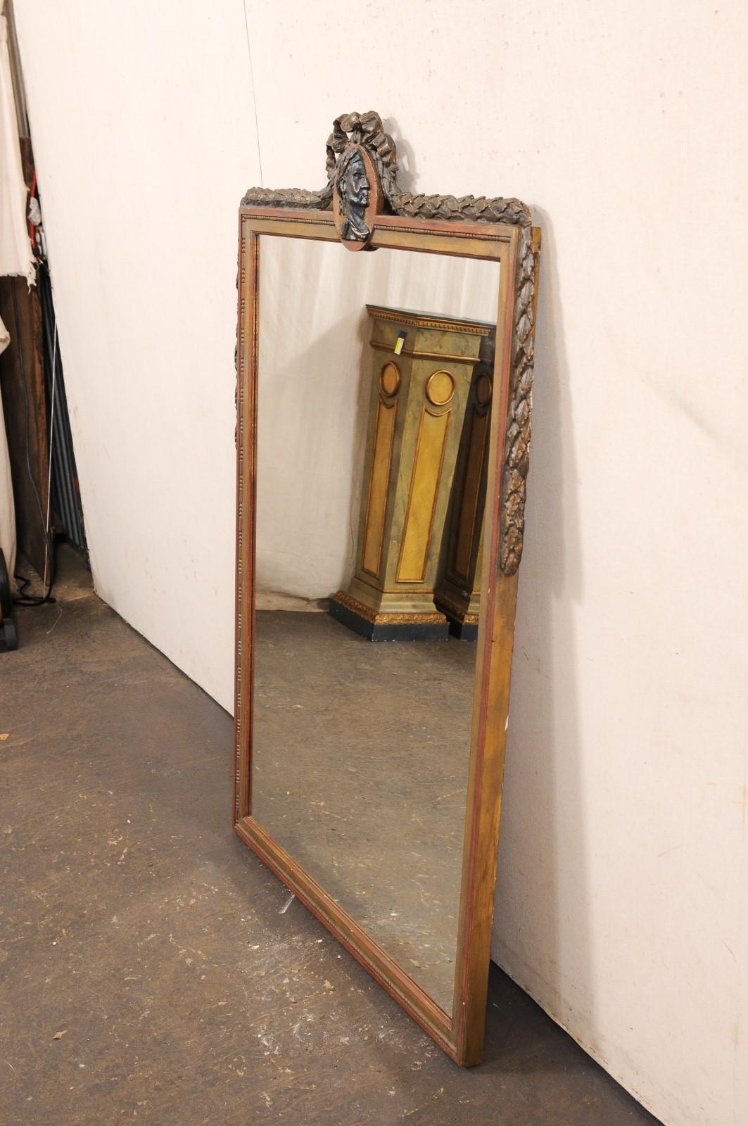 American A Niermann Weeks Designed in Swedish Neoclassical Style Mirror, 5 Ft Tall For Sale