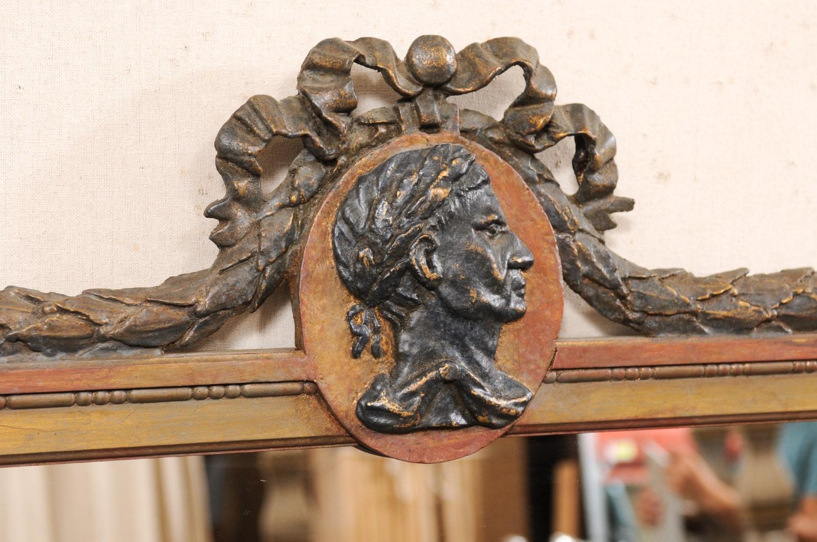 20th Century A Niermann Weeks Designed in Swedish Neoclassical Style Mirror, 5 Ft Tall For Sale