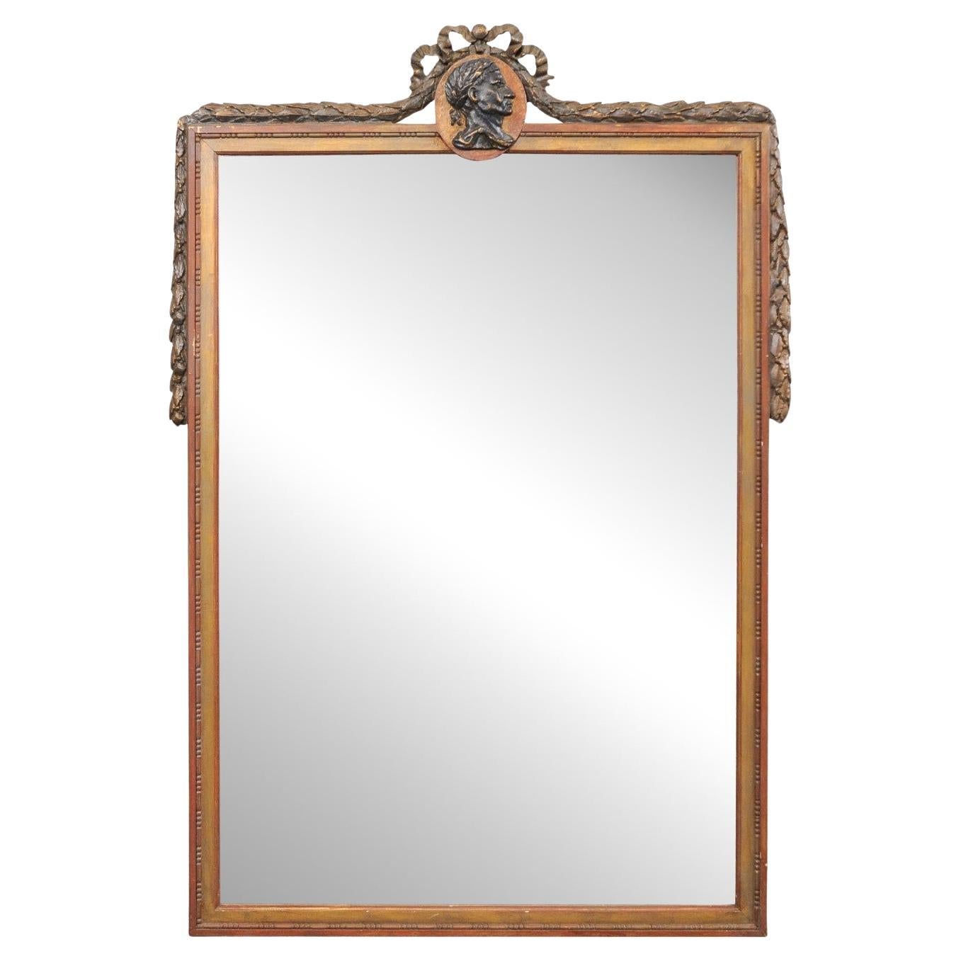 A Niermann Weeks Designed in Swedish Neoclassical Style Mirror, 5 Ft Tall For Sale