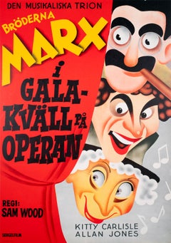 Une nuit à l'opéra (1972) – Affiche de film suédois