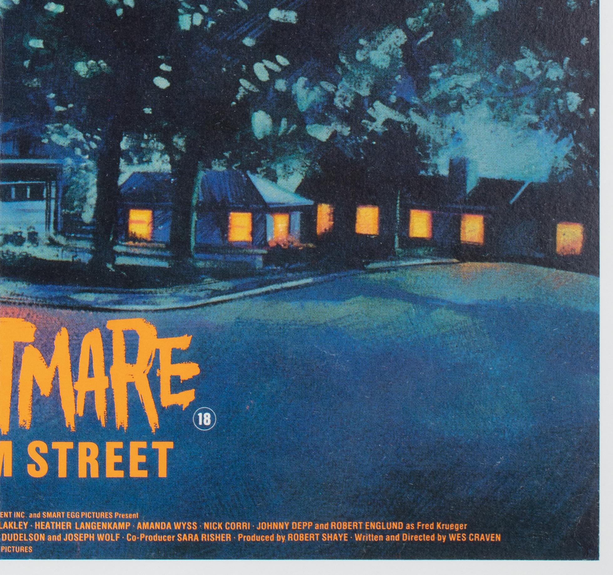 Pesadilla en Elm Street 1984 Póster de la película doble corona del Reino Unido, Graham Humphreys en venta 2