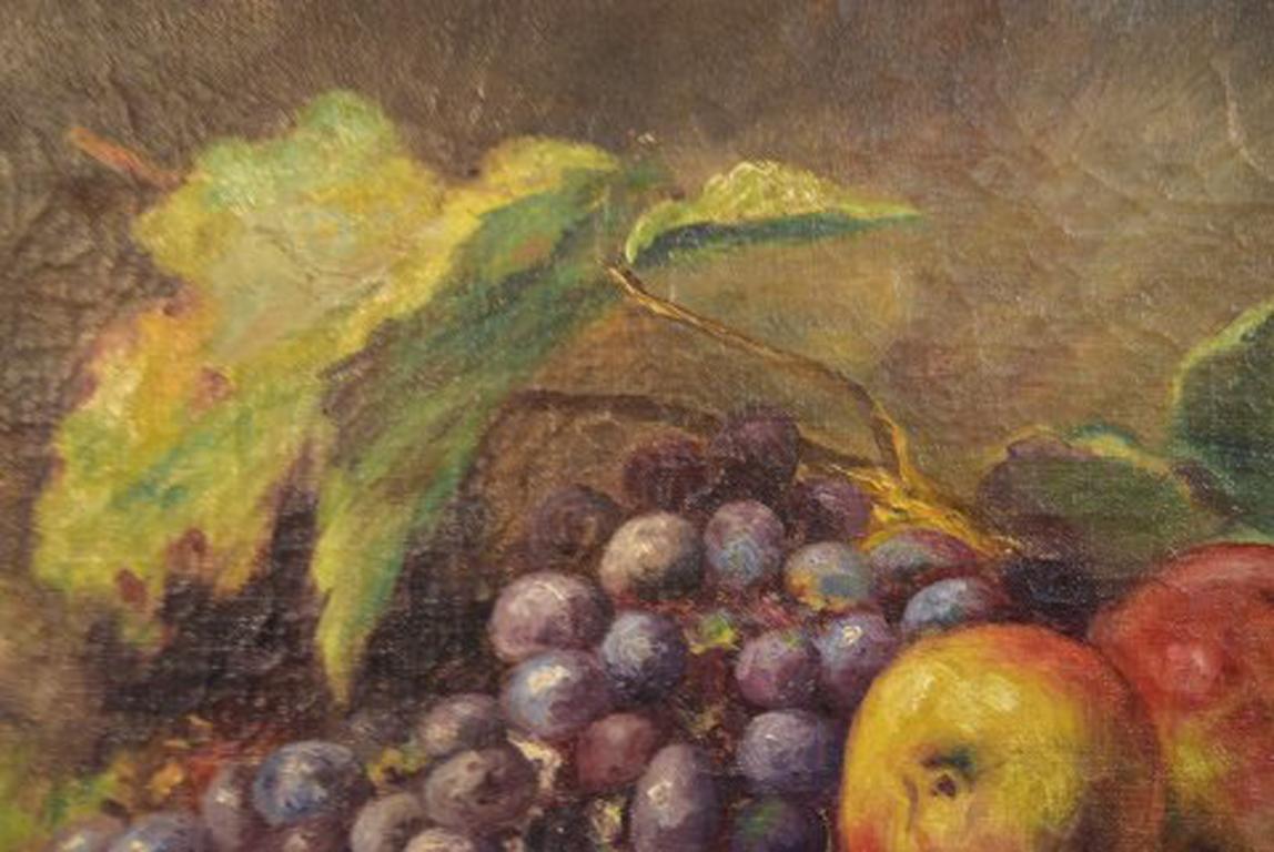 A. Nilsson Sweden, Still Life with Fruits, Oil on Canvas In Good Condition In Copenhagen, DK