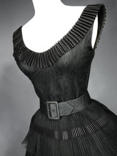 A Nina Ricci Couture Cocktail Dress in Embossed Tulle and Ribbon Circa 1958/1962