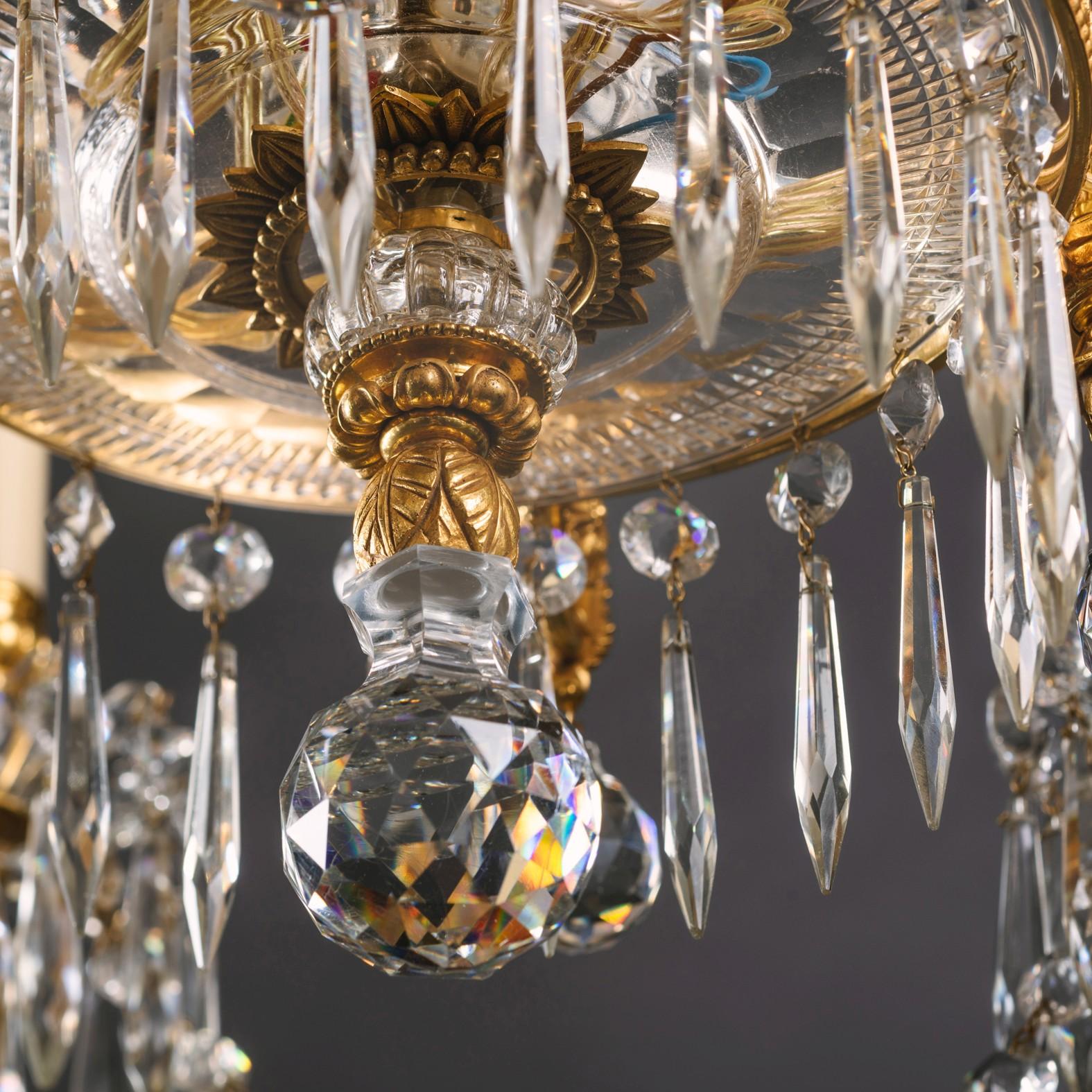 19th Century Nine-Light Chandelier by Perry & Co. For Sale