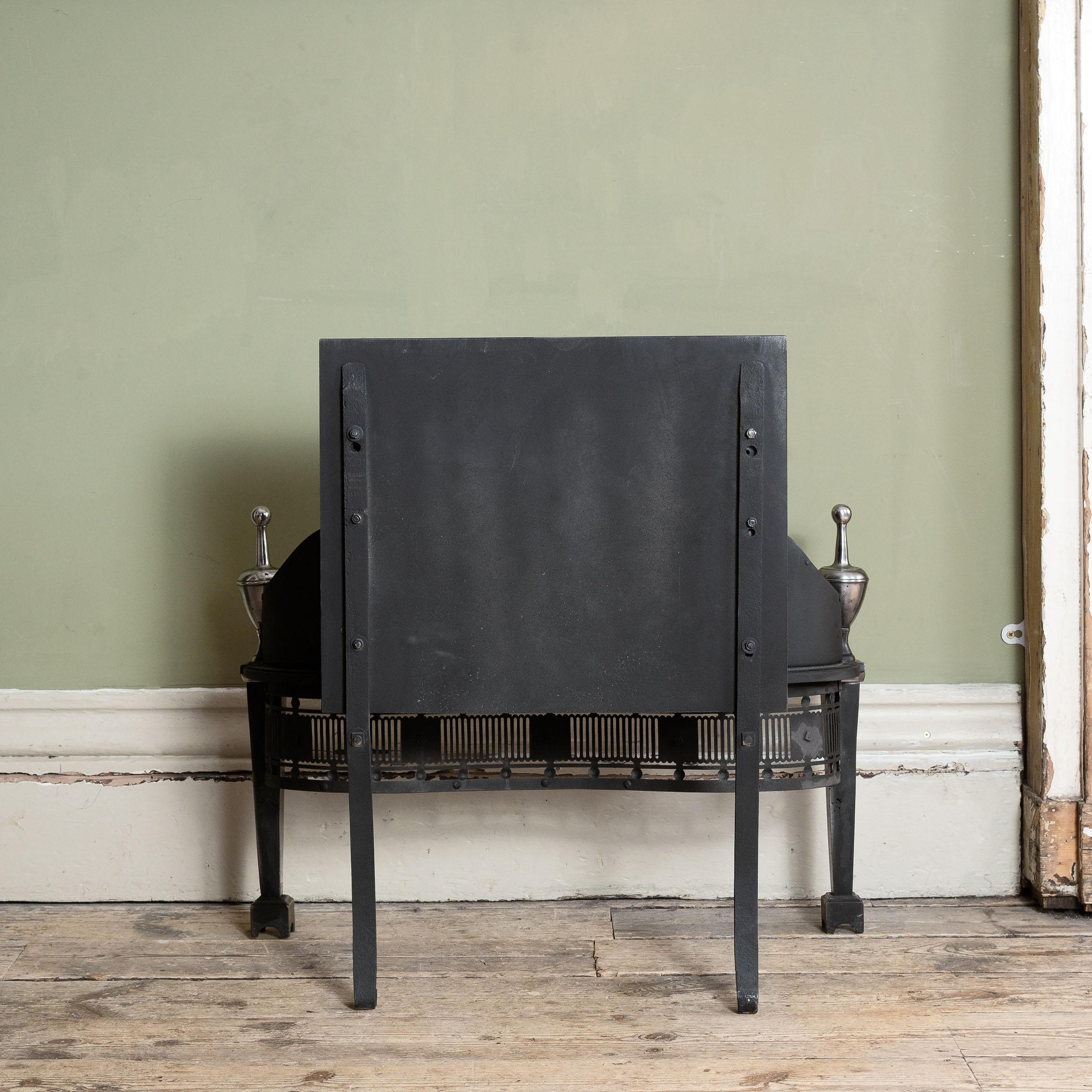 European A Nineteenth Century Engraved Steel and Iron Fire Grate For Sale