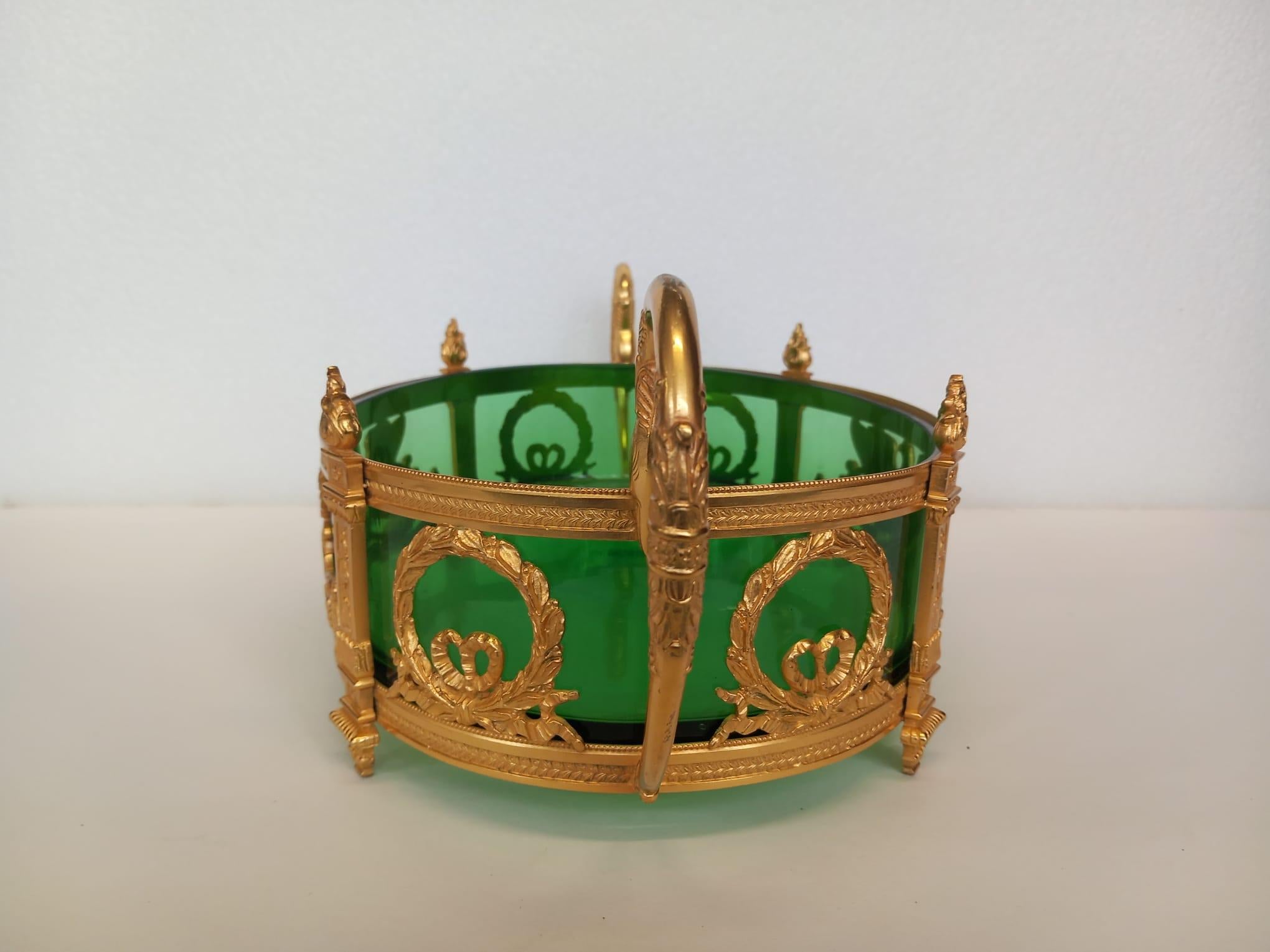 20th Century A nineteenth century French gilt bronze and glass jardiniere