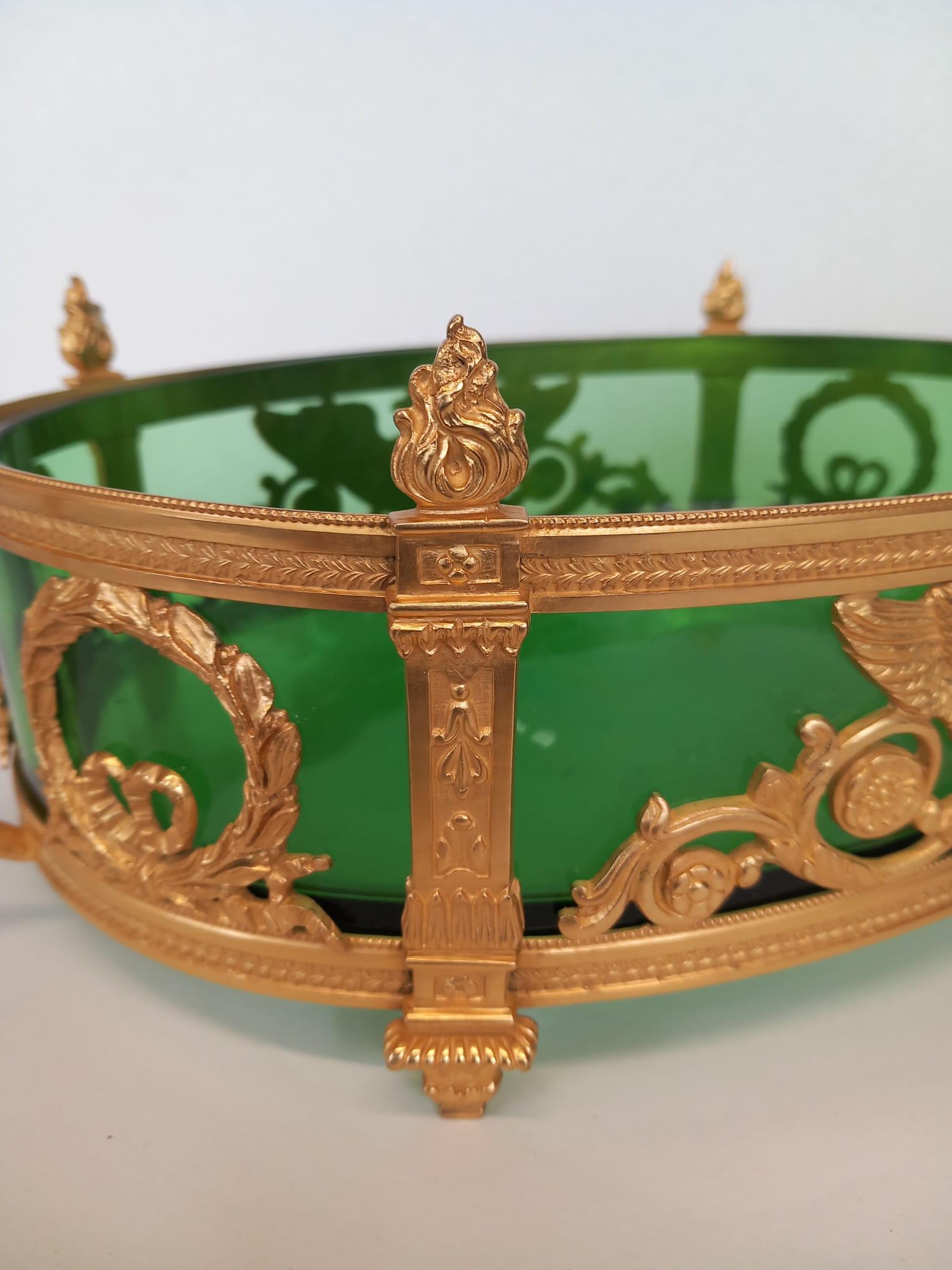 A nineteenth century French gilt bronze and glass jardiniere 2