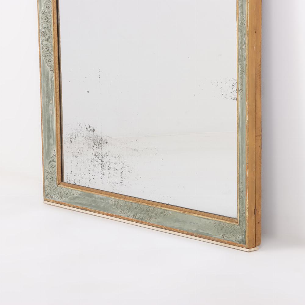 19th Century A Nineteenth century French painted and gilt mirror.  For Sale