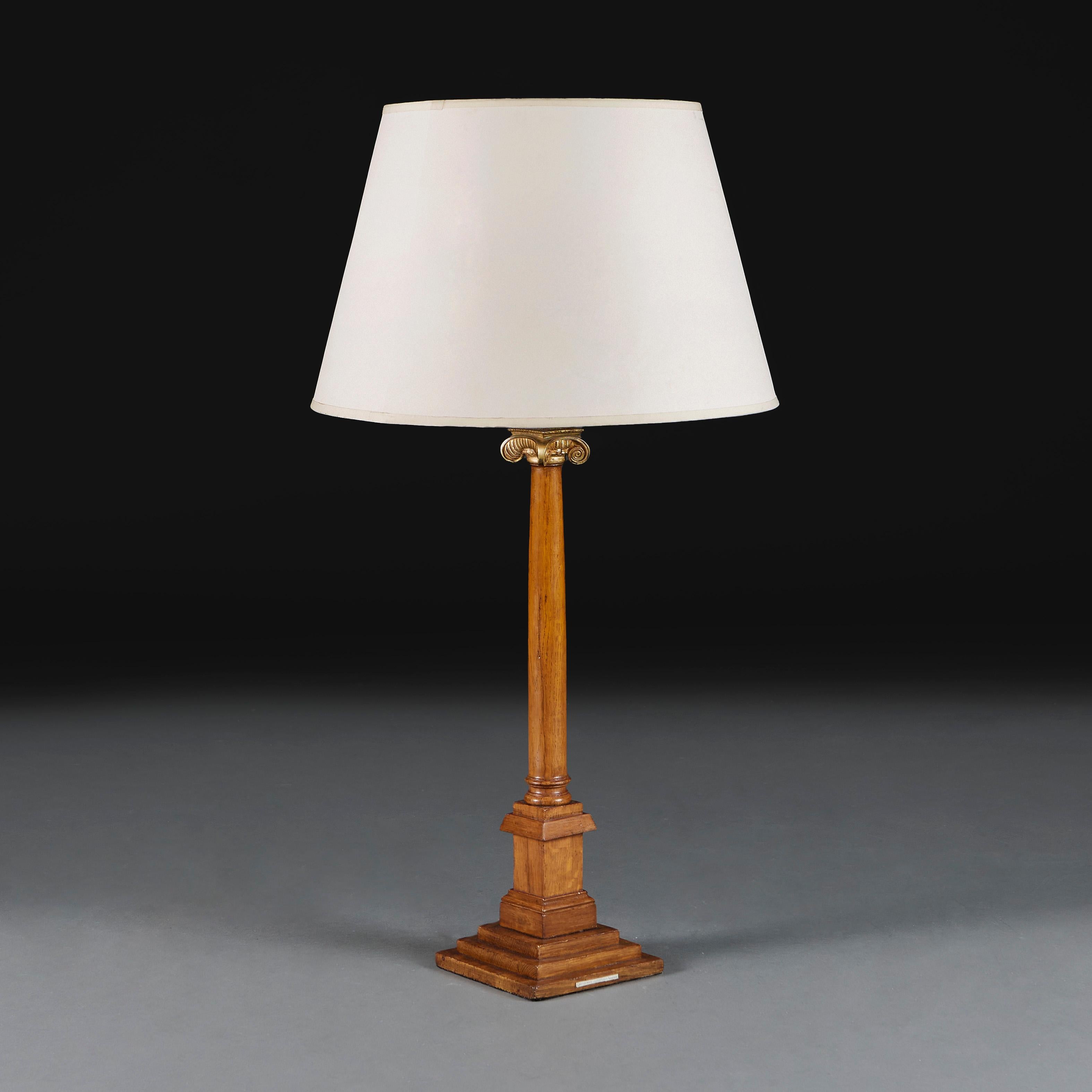 English A Nineteenth Century Ionic Column Lamp For Sale