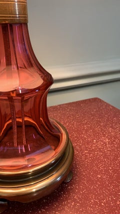 A Nineteenth Century Pink Glass Lamp