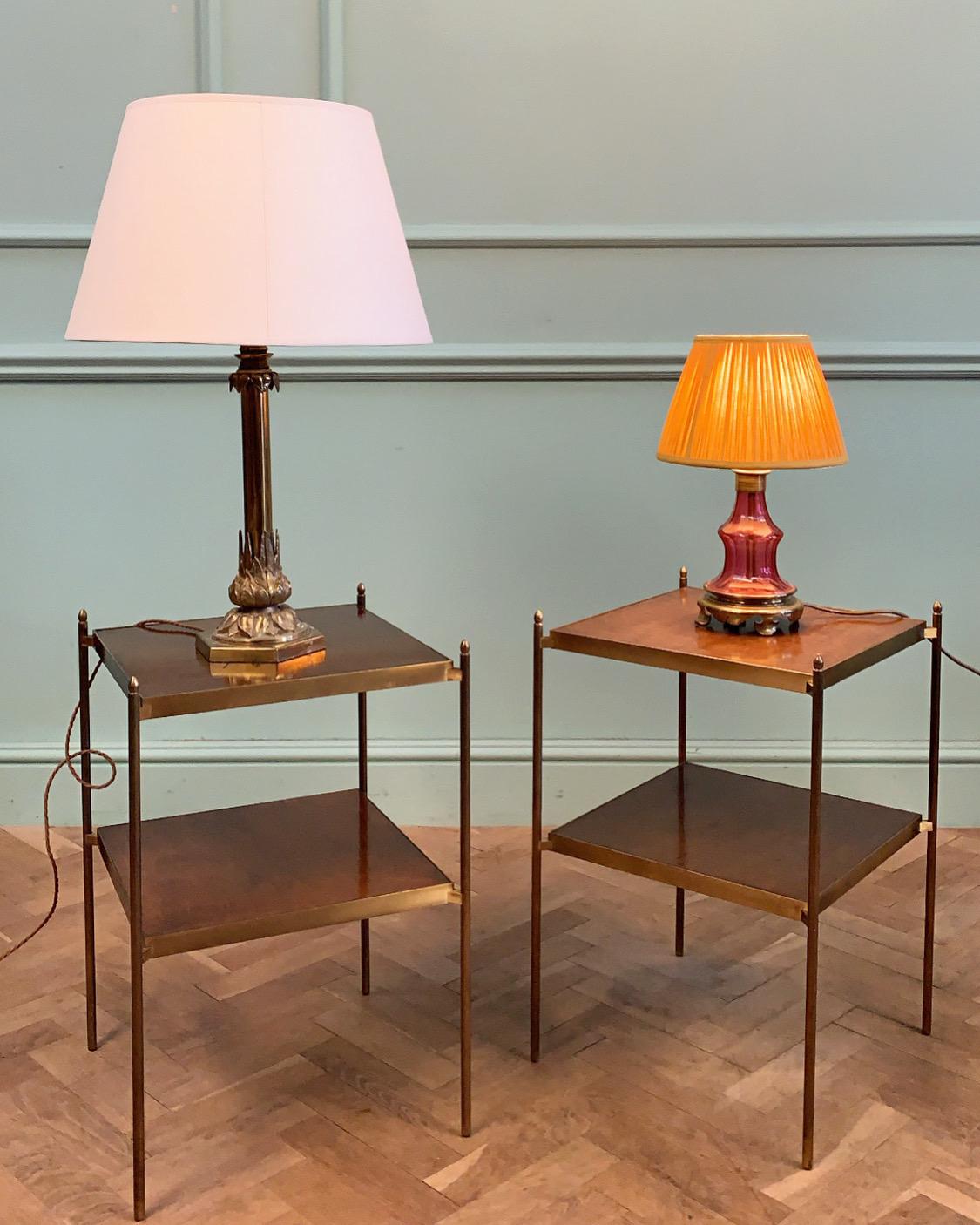 Européen Lampe en verre rose du XIXe siècle en vente