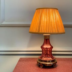 A Nineteenth Century Pink Glass Lamp