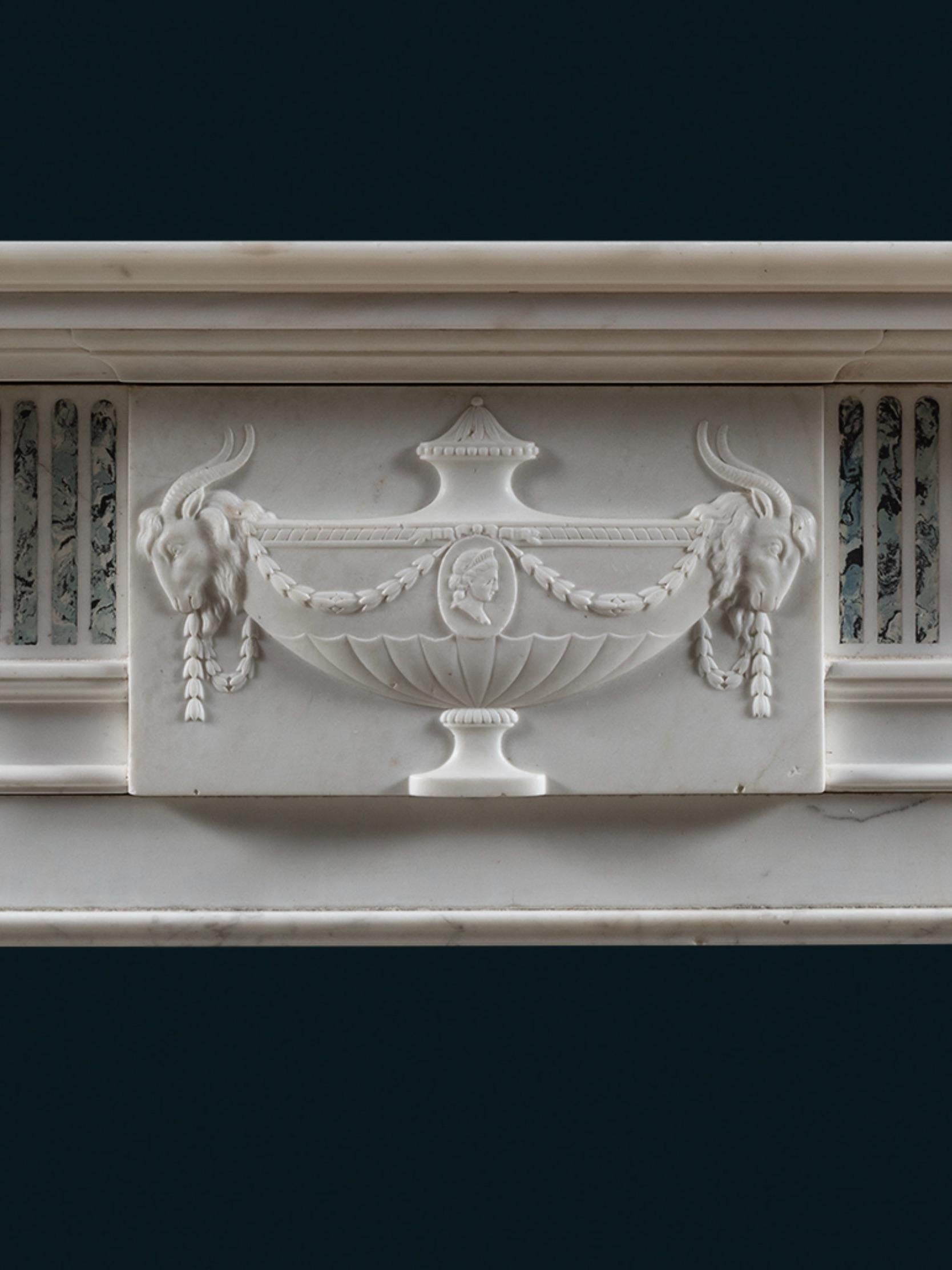 Regency A Nineteenth Century Scagliola Inlaid Chimneypiece of Good Proportions For Sale