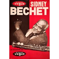 Originalplakat von Sidney Bechet, einem bekannten amerikanischen Jazz-Rightinetist