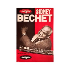 Affiche originale de Sidney Bechet, un clariniste de jazz américain emblématique
