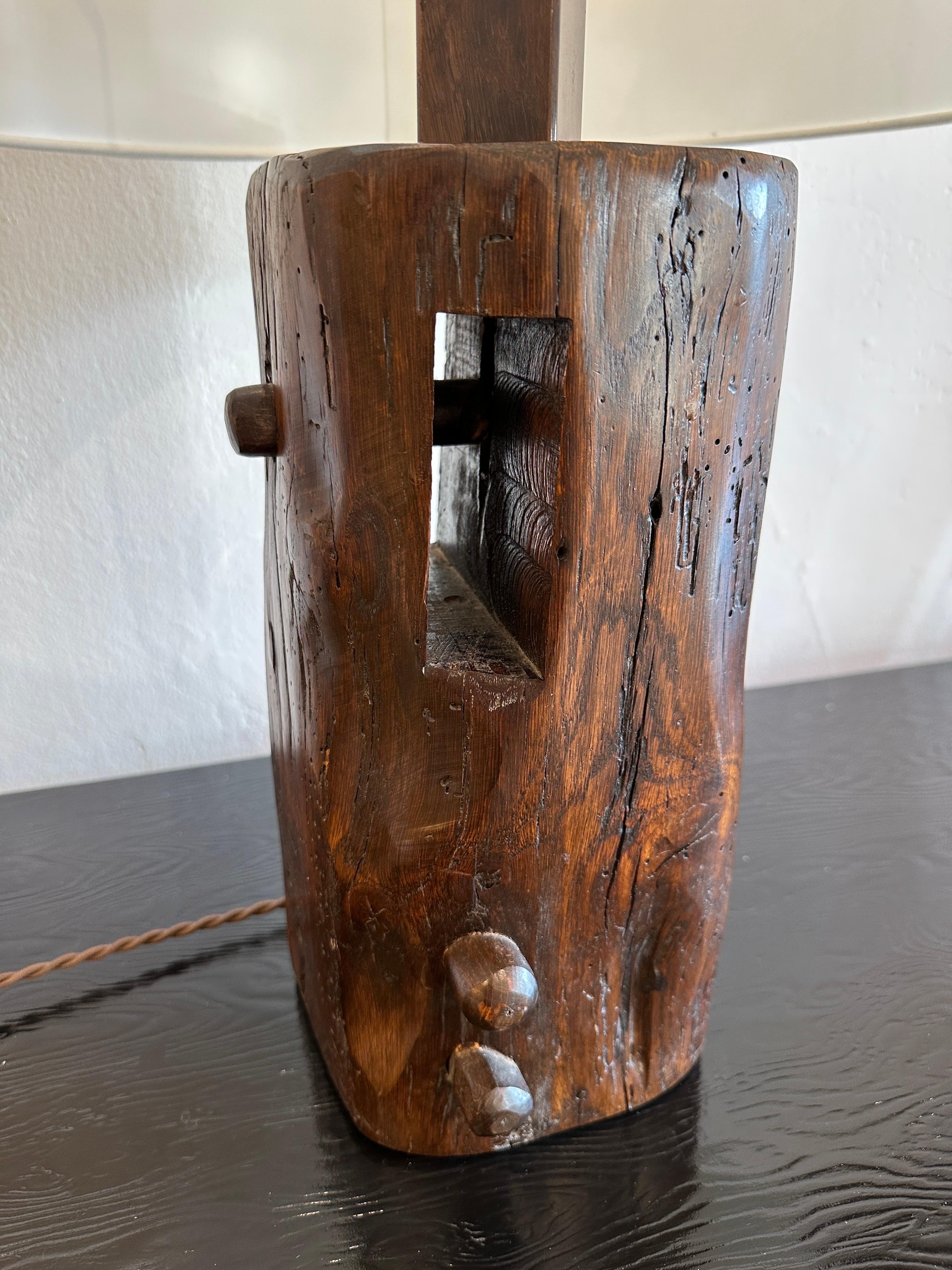 a. Noll Style Tribal Wood Table Lamp For Sale 10