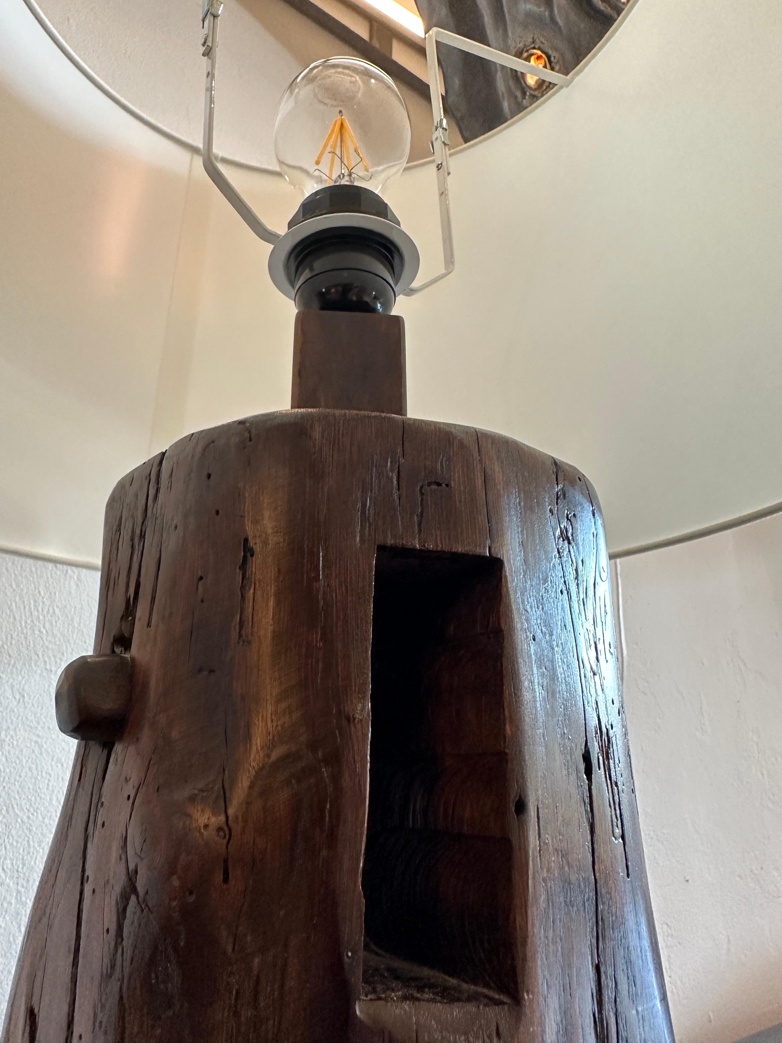 a. Noll Style Tribal Wood Table Lamp For Sale 2