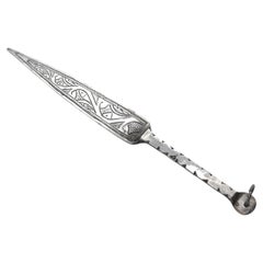 Puntero de plata para Torá norteafricano, Marruecos Circa 1920