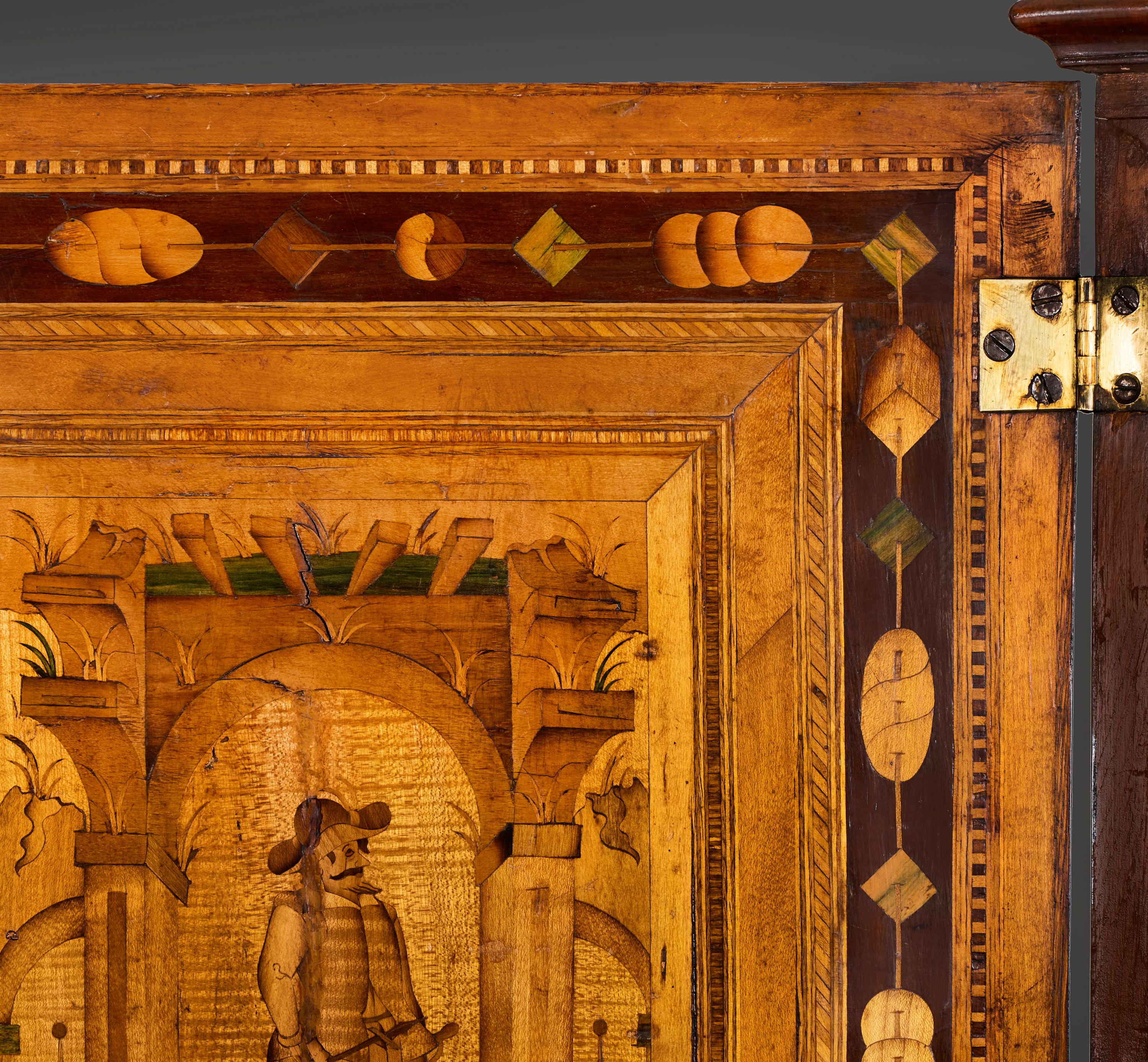 Armadio con intarsio in noce del XVIII secolo. in vendita 3