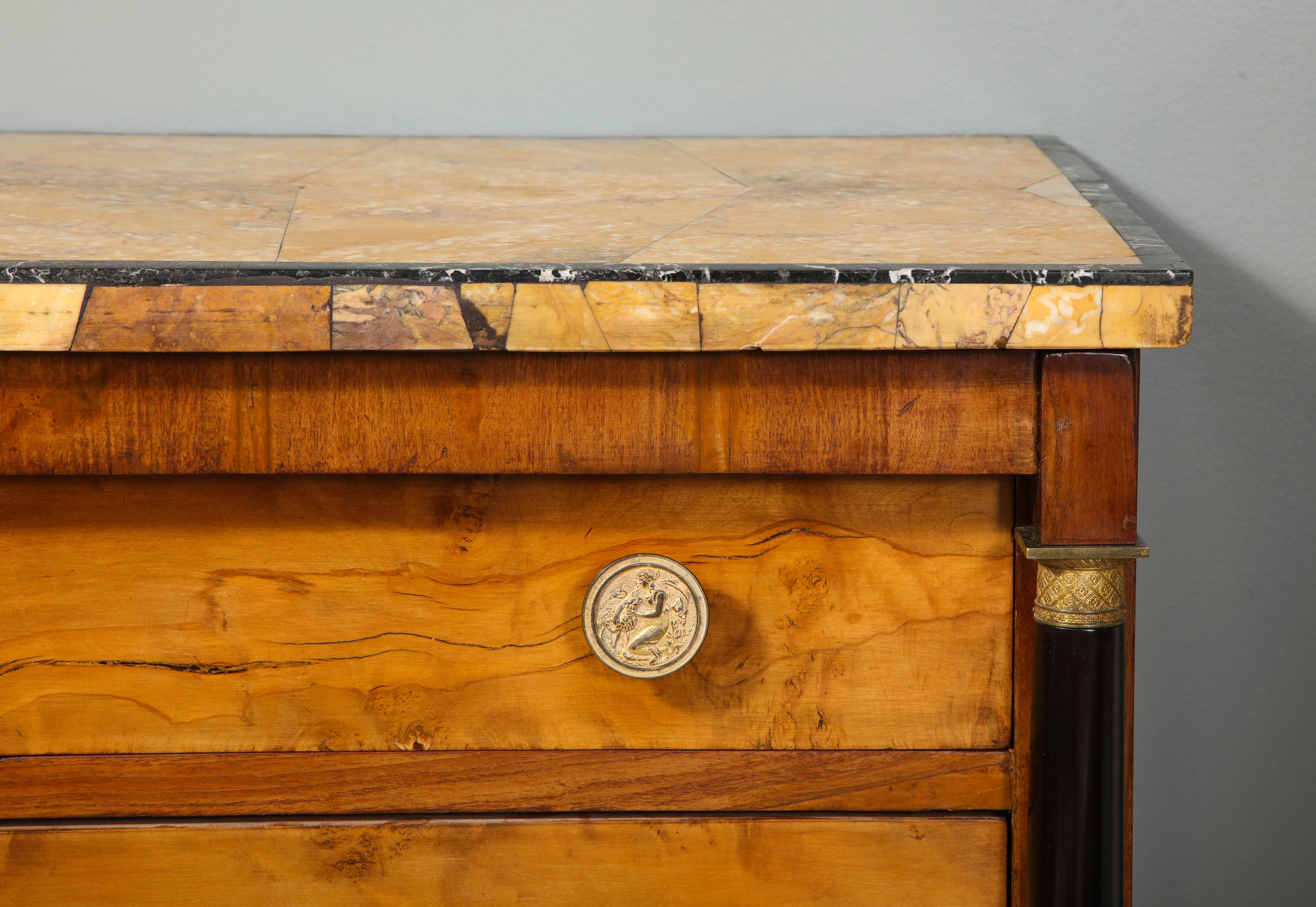 Neoclassical Northern Italian Neoclassic Sienna Marble-Topped Commode For Sale