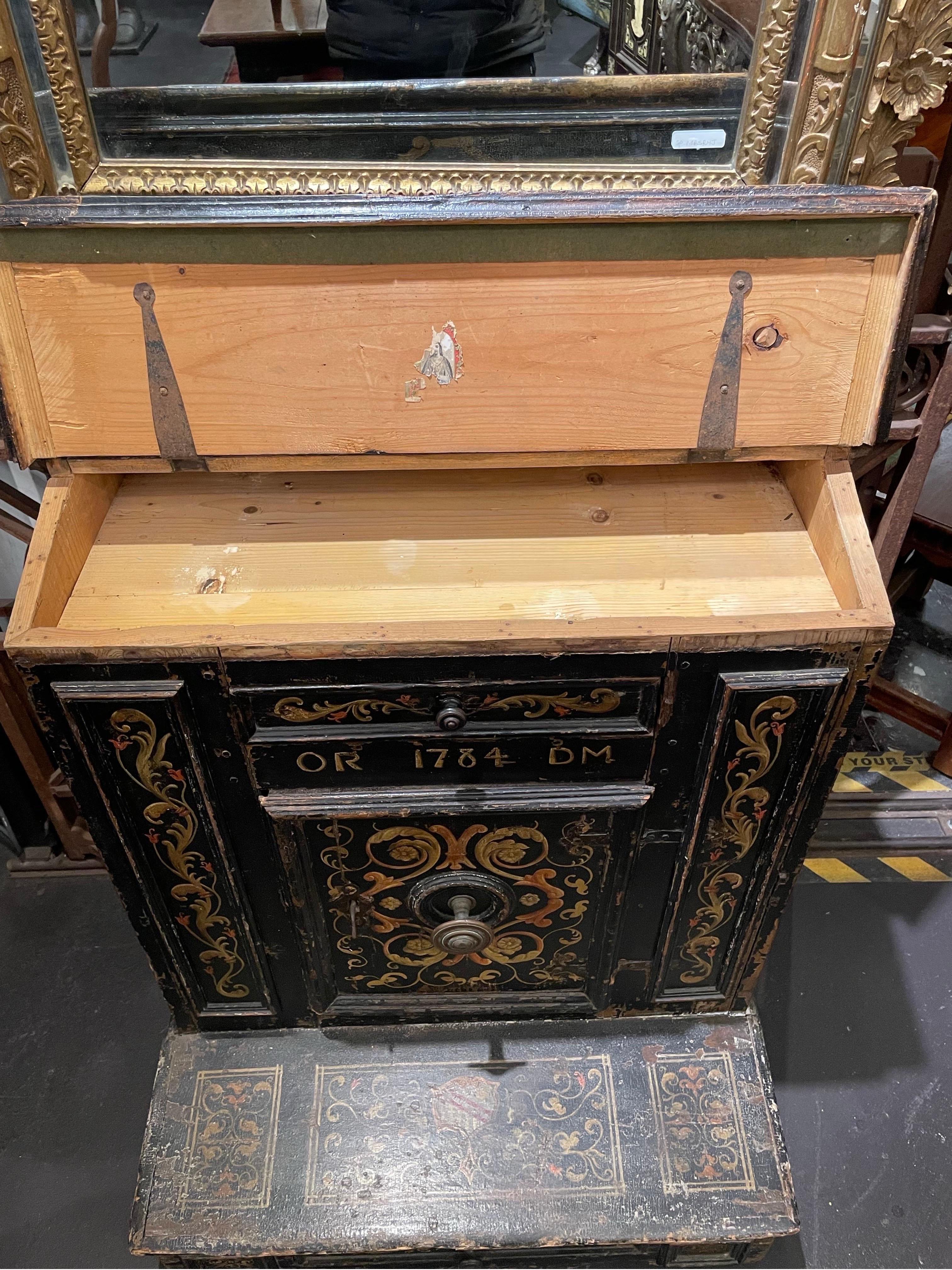 Polychromed A Northern Italian Polychrome Pine Prie-Dieu Circa 1784 For Sale
