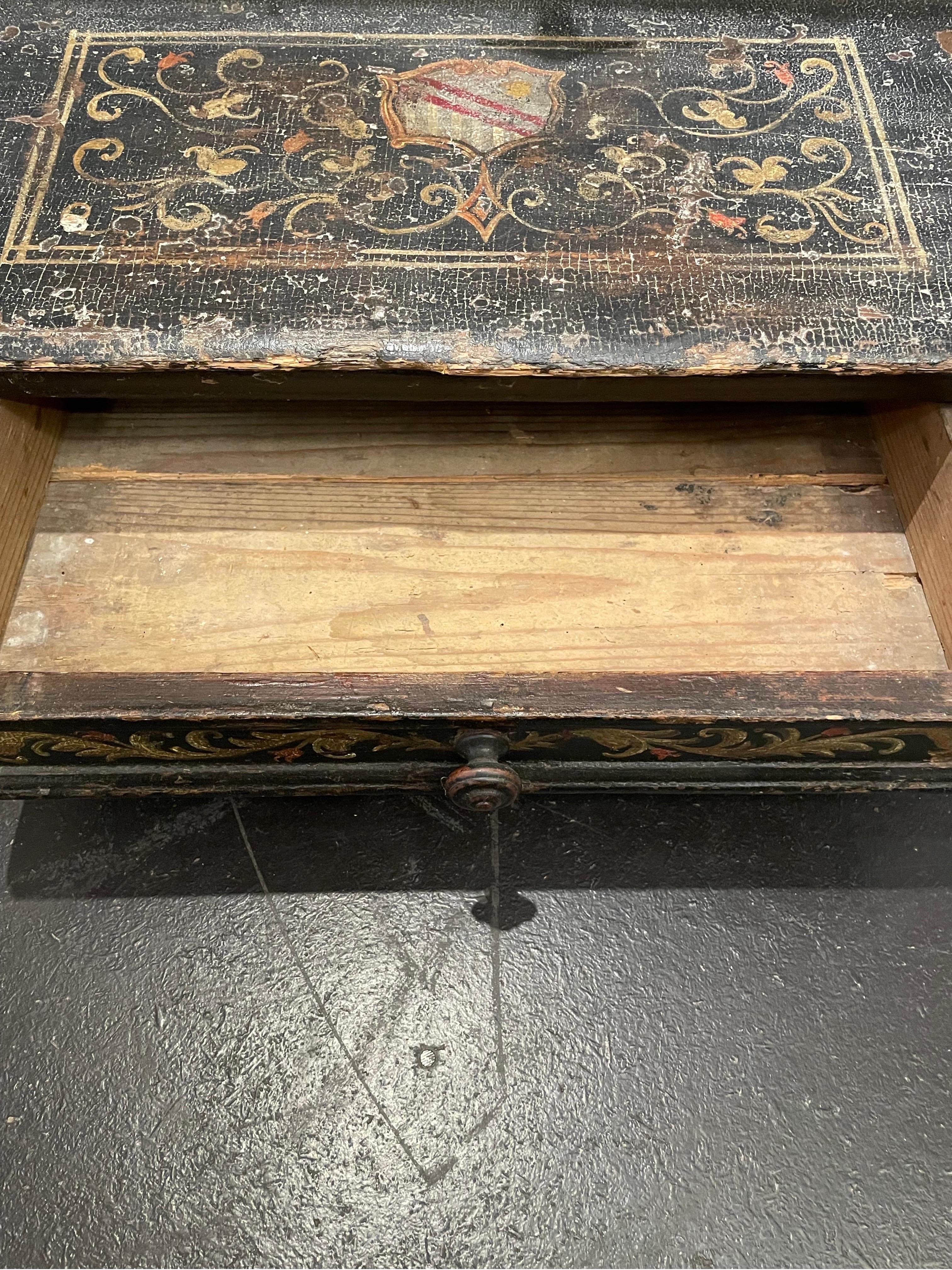 18th Century A Northern Italian Polychrome Pine Prie-Dieu Circa 1784 For Sale