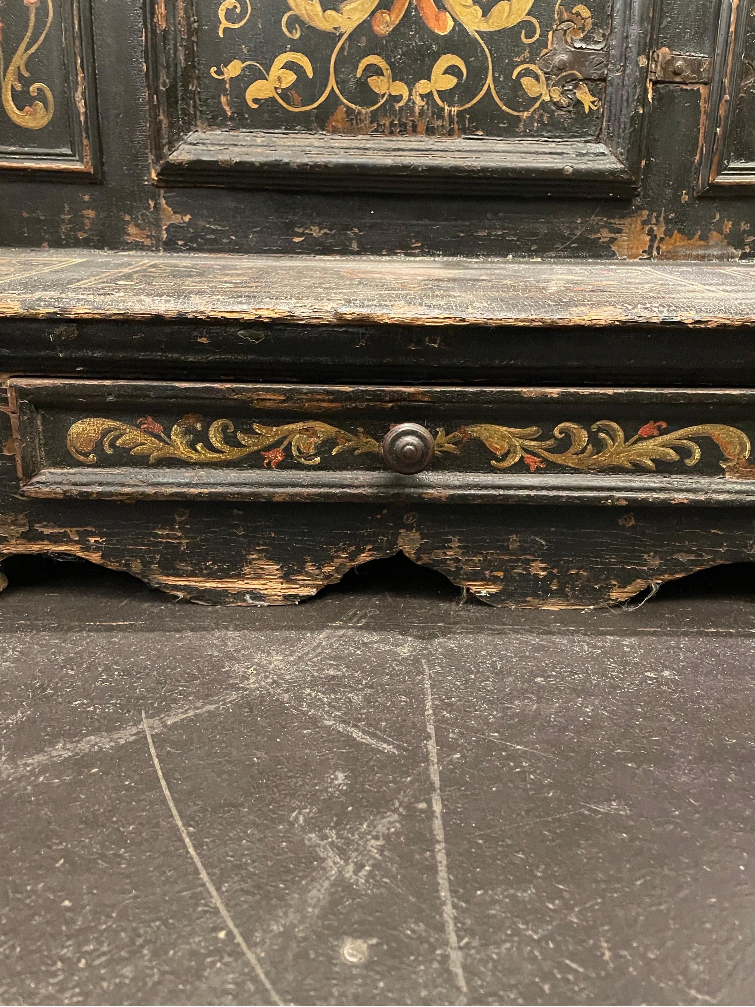 Hardwood A Northern Italian Polychrome Pine Prie-Dieu Circa 1784 For Sale