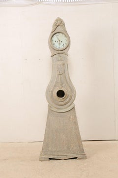 Northern Swedish Floor Clock with Nicely Carved Accents, Early 19th Century