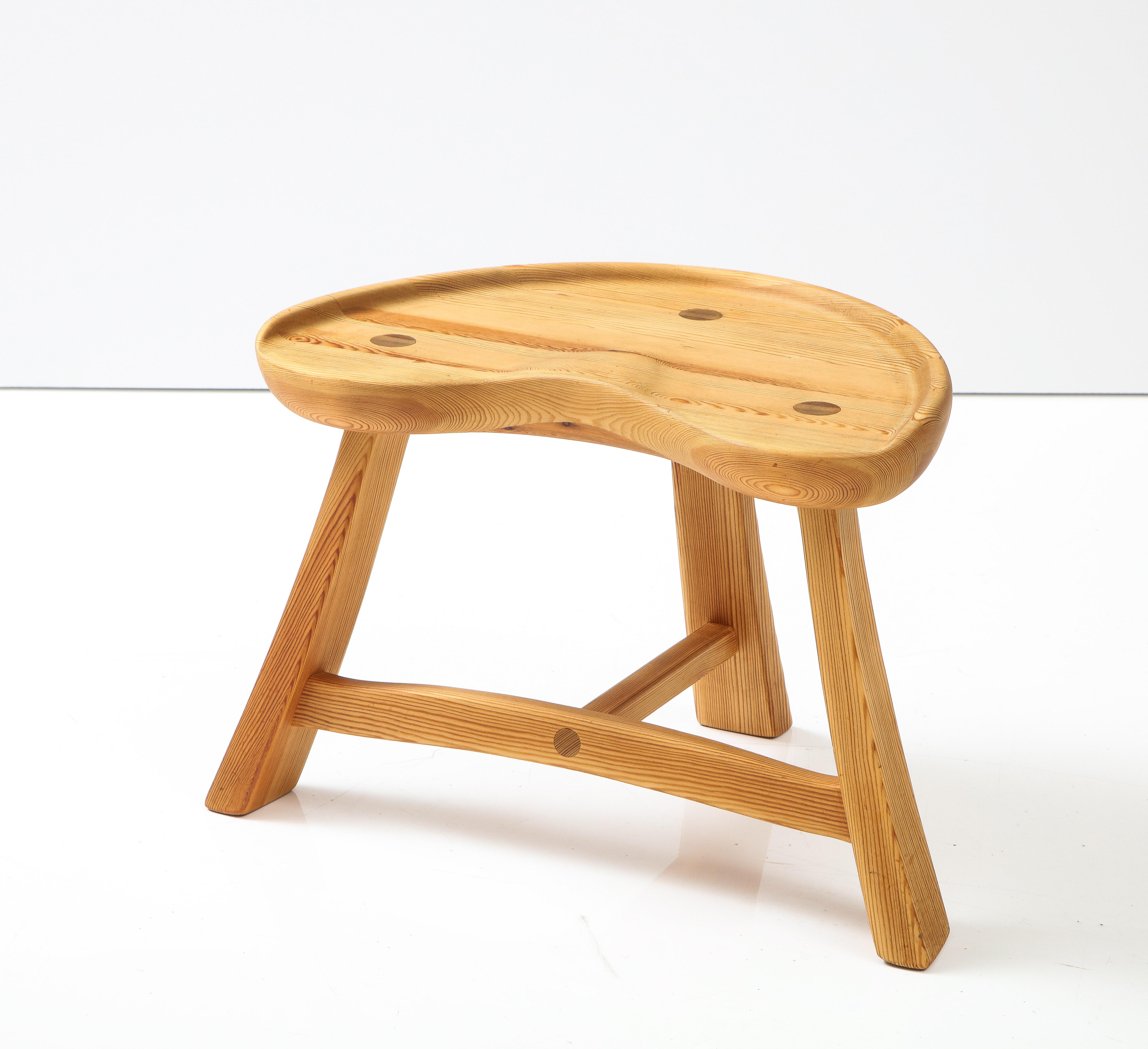 Mid-20th Century Norwegian Pine Stool, Krogenæs Møbler, Ca 1950s For Sale