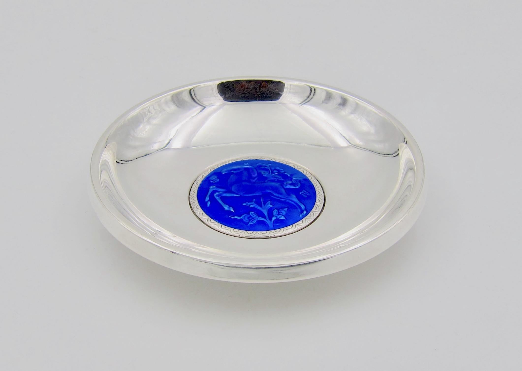 Enameled Norwegian Silver and Enamel Art Deco Bowl by Ottar Hval of Oslo