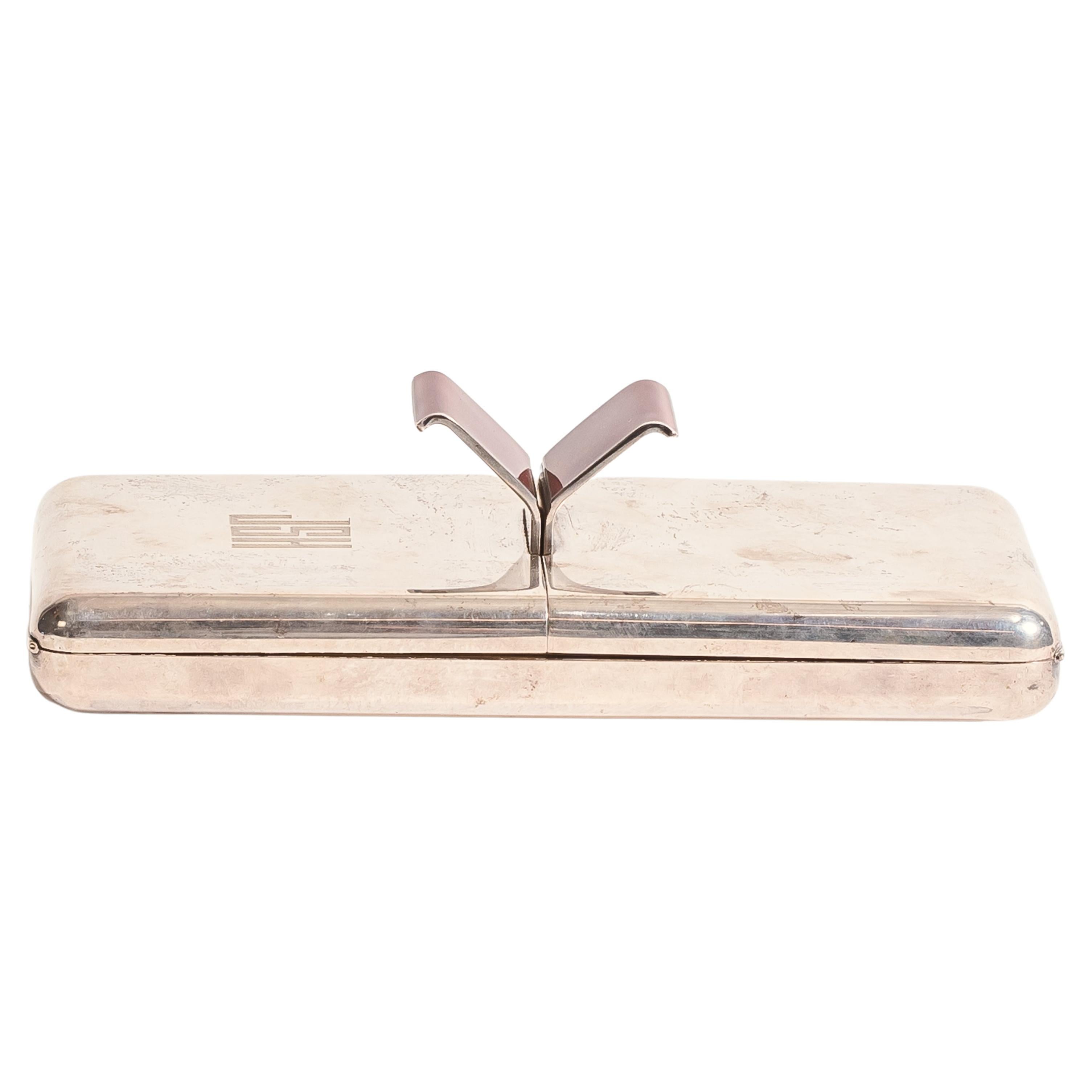 Scatola per tabacco norvegese in argento e smalto di J Tostrup, CIRCA 1970 in vendita