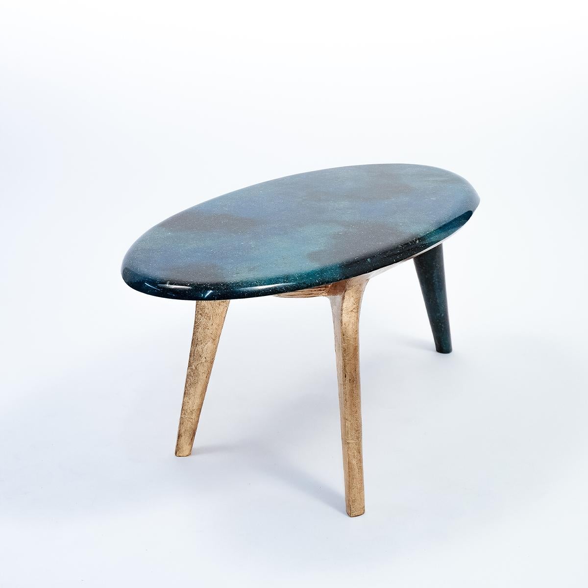 French Noste Bench Wood and Pigment Resin