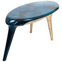 A Noste Bench, 21st Century Handcarved Wood, Resin and Bronze Leaf Bench