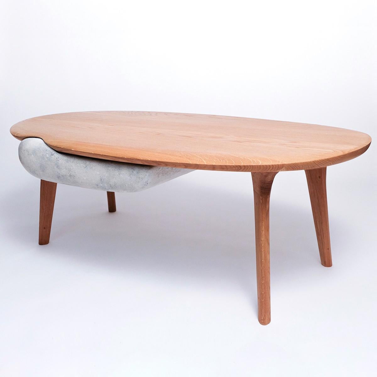 Modern A Noste Collection 21st Century Collectible Design Hand Carved Oak Coffee Table 