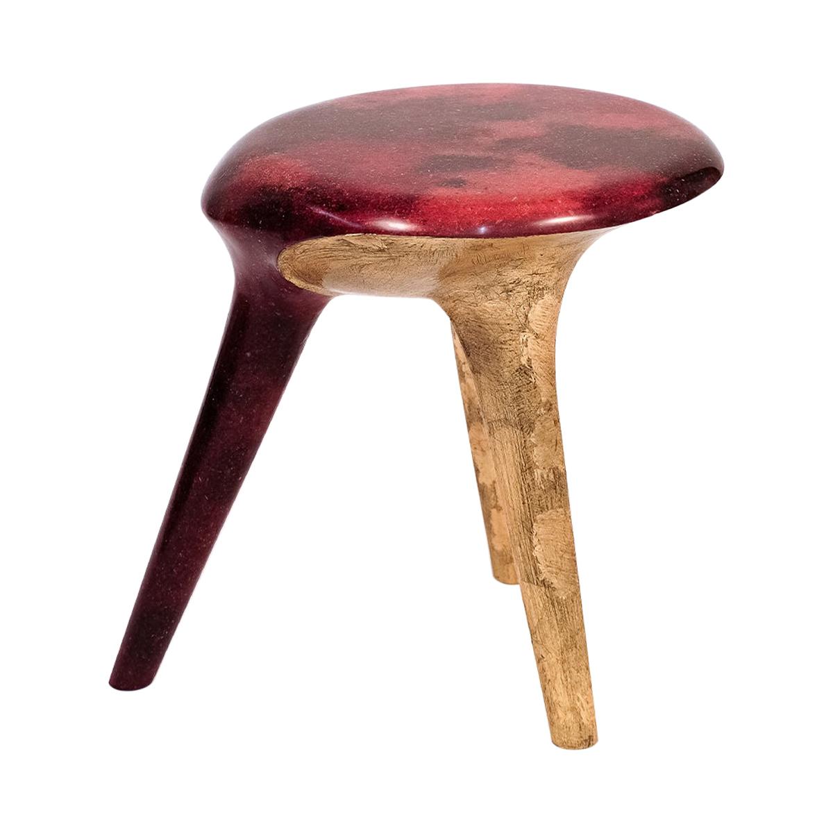 Noste Stool Wood and Pigment Resin