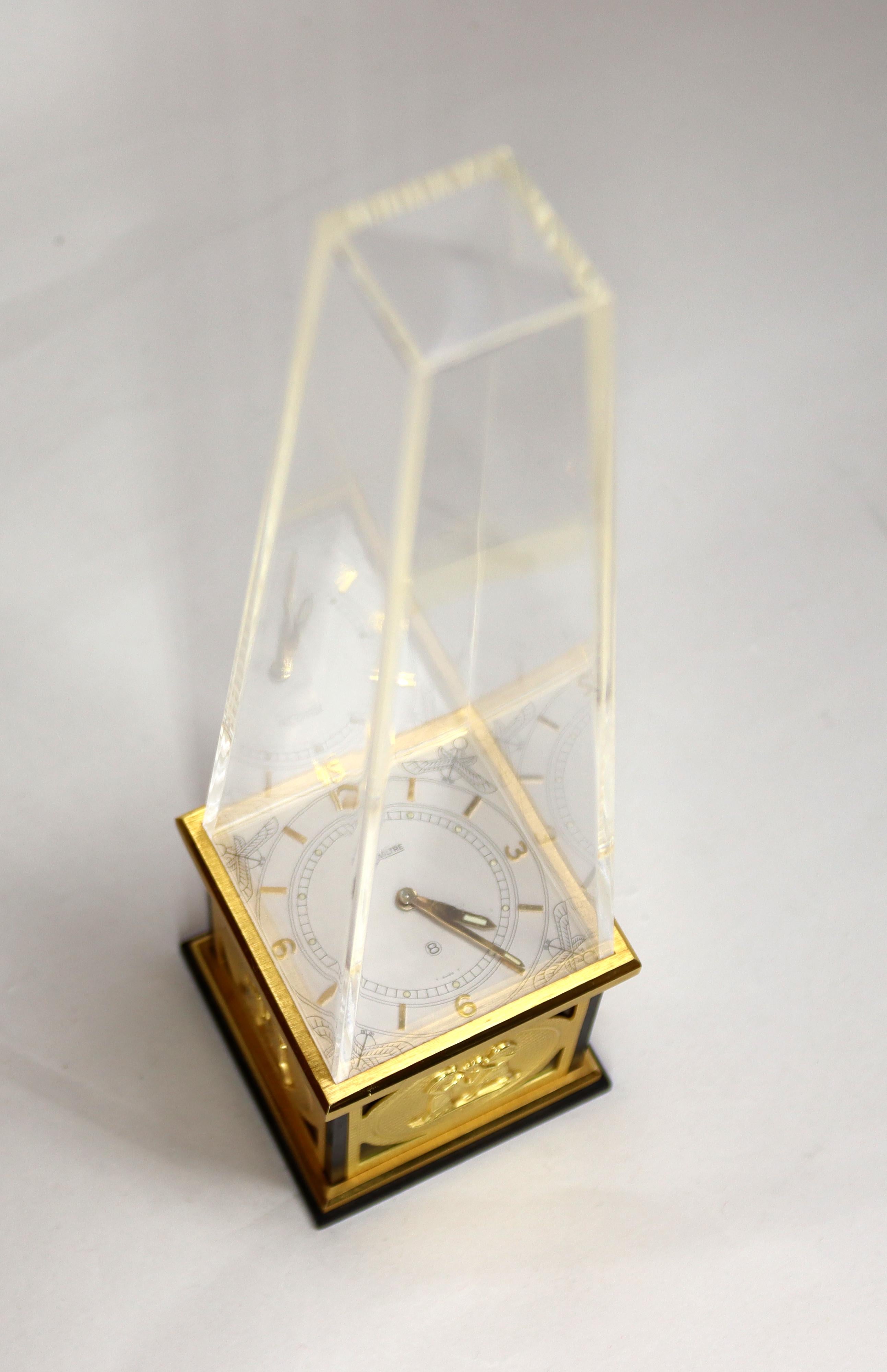 Gilt A Novelty Desk Clock By Jaeger LeCoultre For Sale