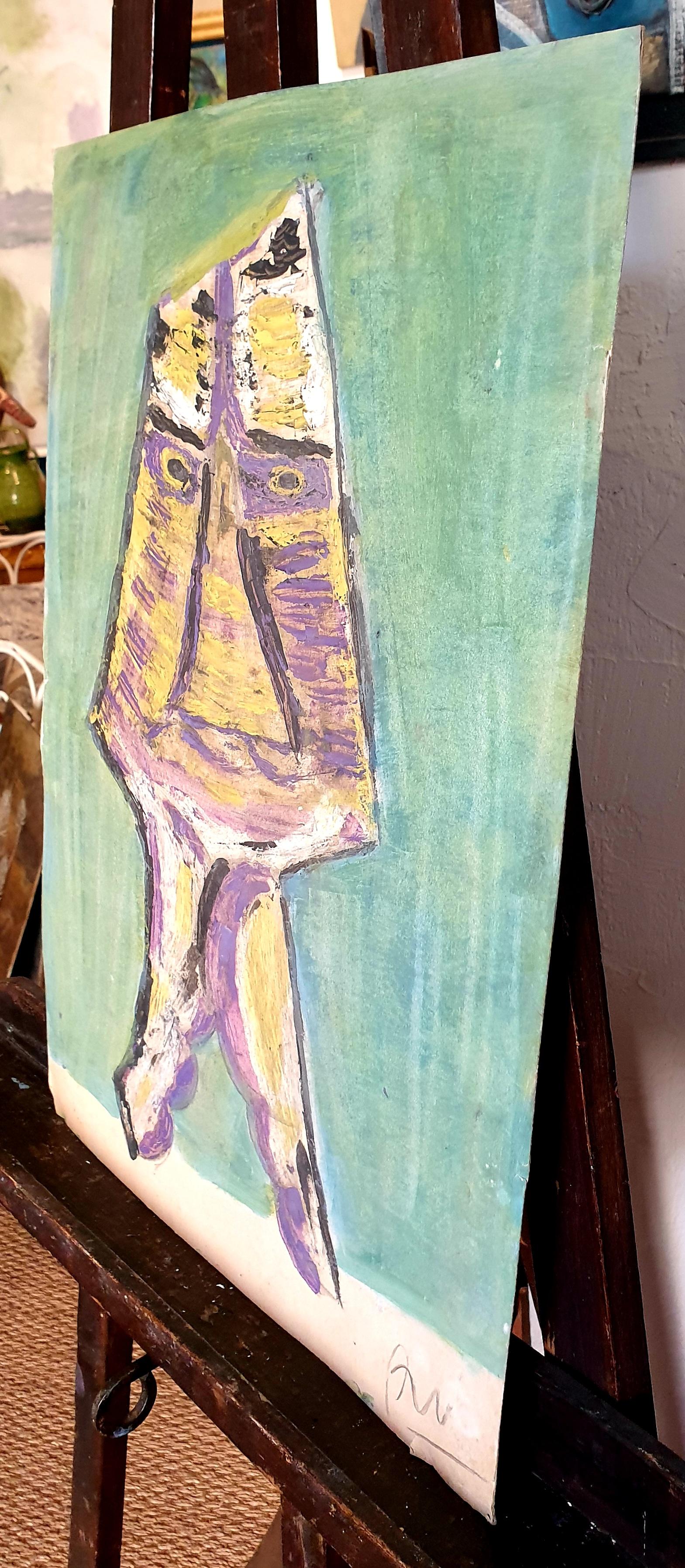 Figura Fantástica Estilo CoBRA Expresionista Abstracto. Acrílico sobre cartulina. en venta 8