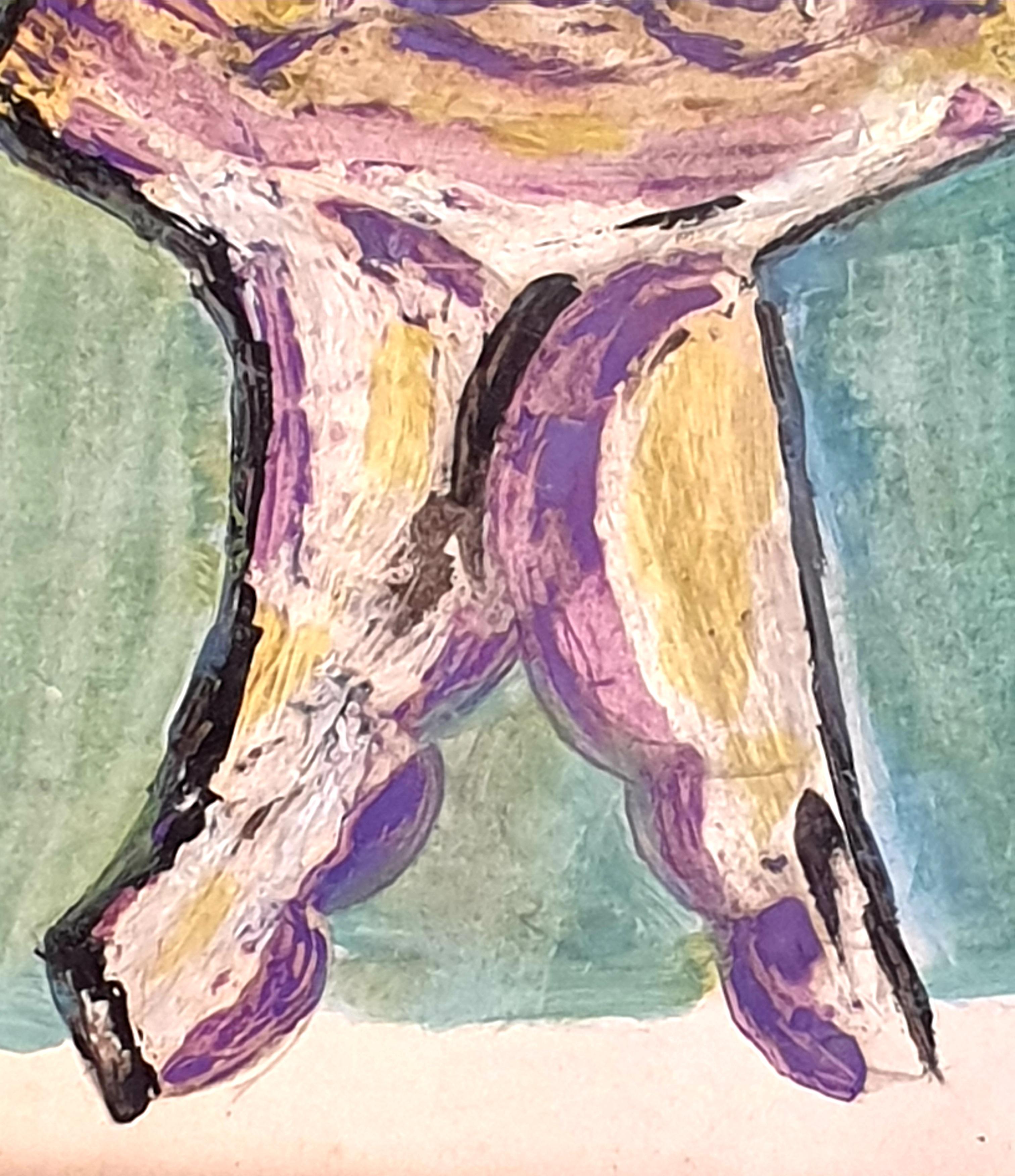 Figura Fantástica Estilo CoBRA Expresionista Abstracto. Acrílico sobre cartulina. en venta 3