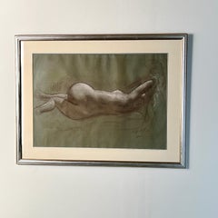 Étude d'une vie nue au fusain et à la craie