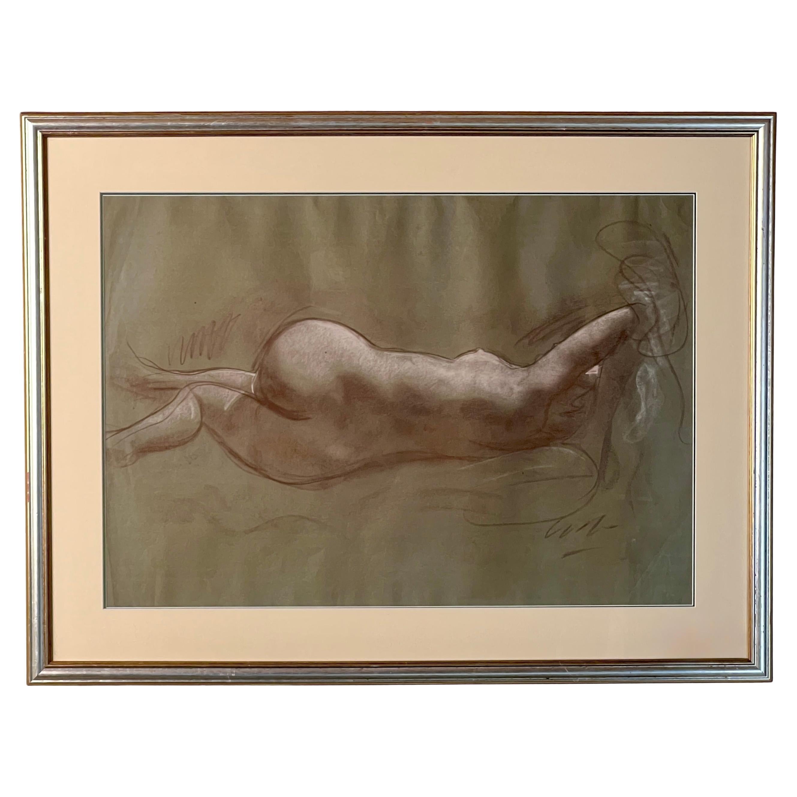 Uno studio di vita nuda a carboncino e gesso