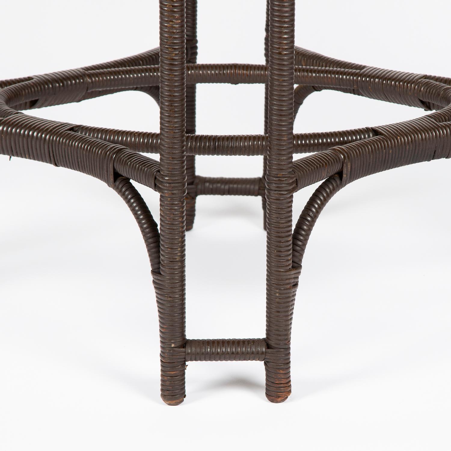 Oak and Rattan Oval Table For Sale 2