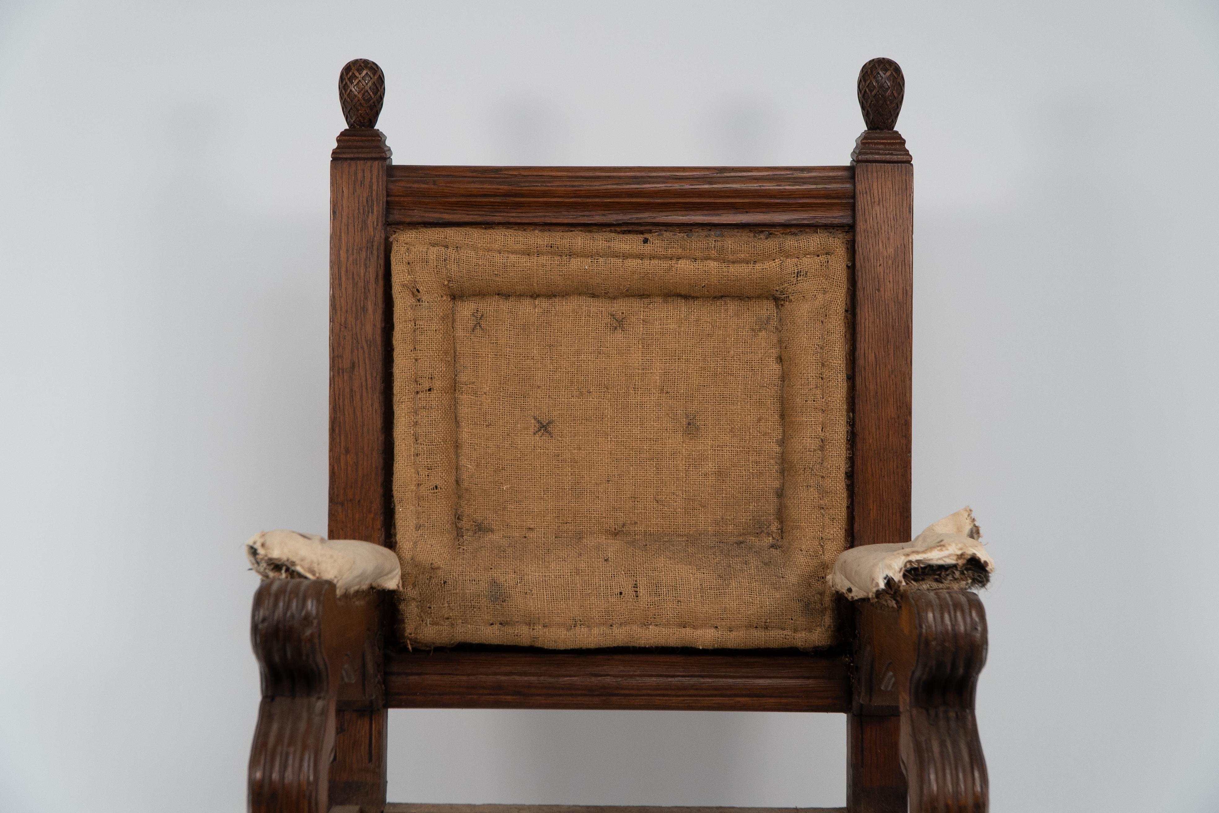 English George Edmund Street. Judges armchair designed for The Royal Courts of Justice. For Sale