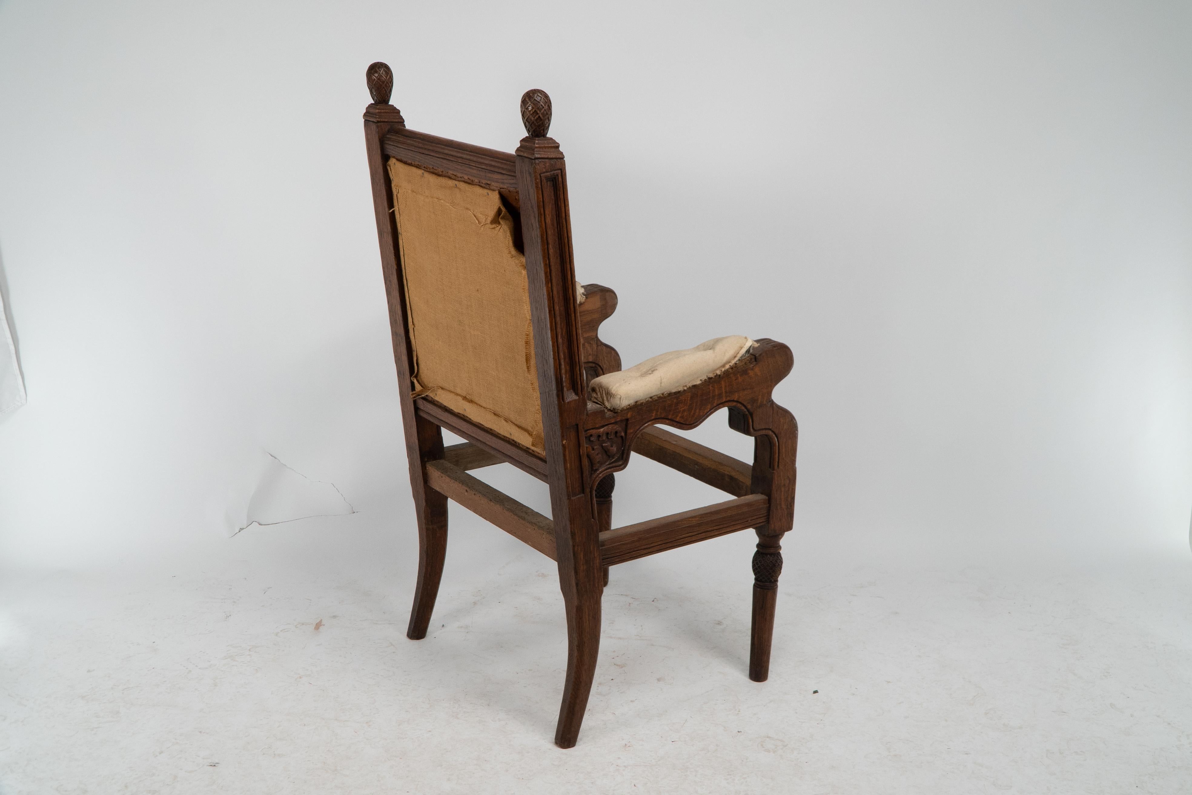 George Edmund Street. Judges armchair designed for The Royal Courts of Justice. For Sale 5