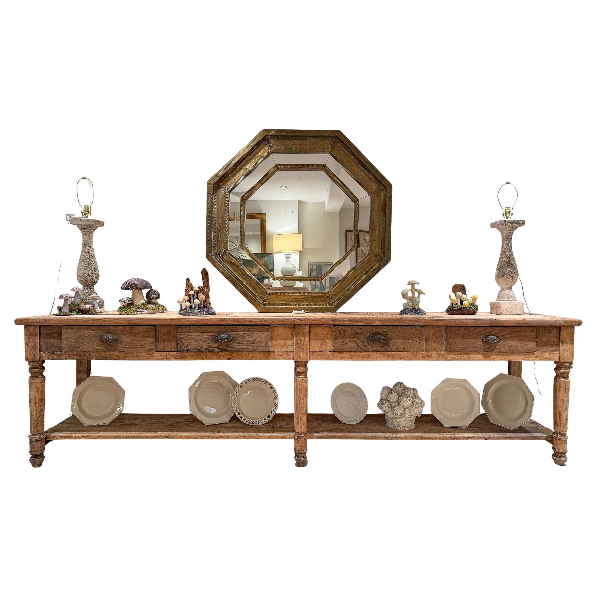 A Oak Sideboard/Console with four drawers and a bottom shelf For Sale