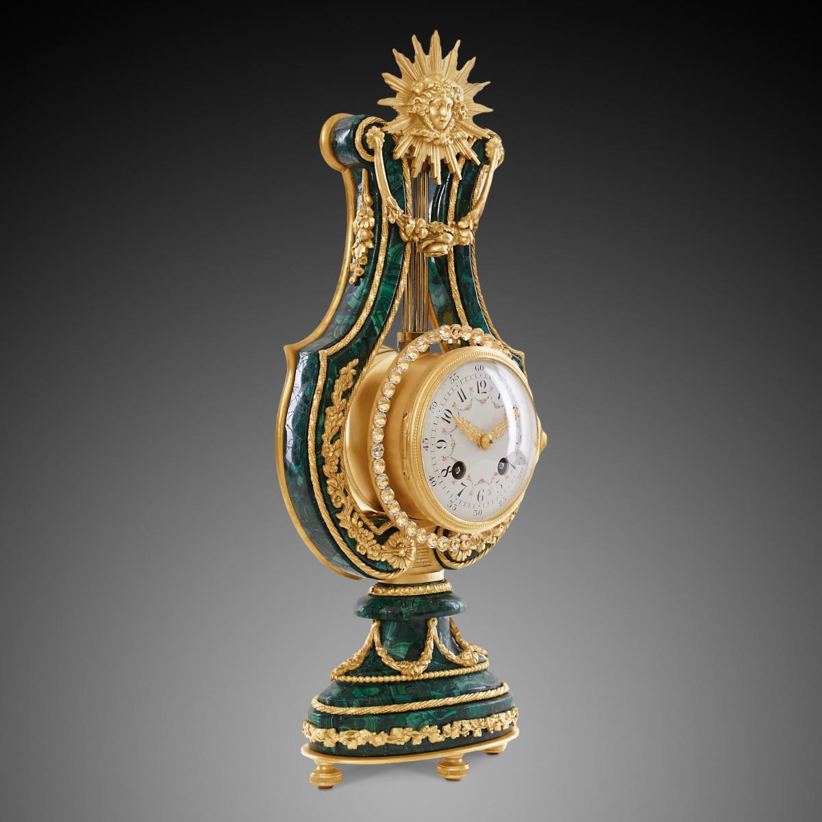 Gilt A of mantel clock in the style of Louis XVI, the 19th century.