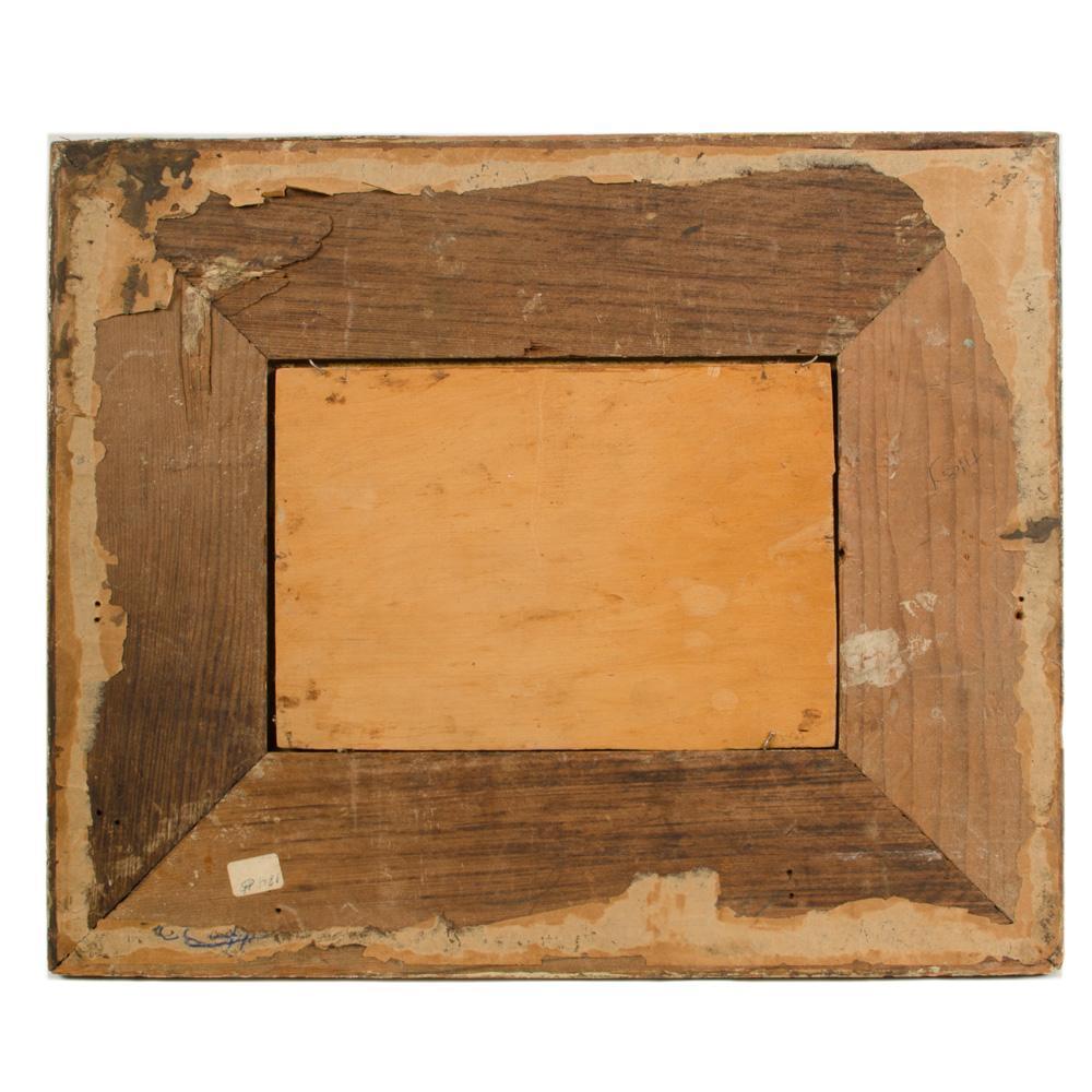 Pintura al óleo sobre tabla de hombres beduinos en la playa al atardecer, firmada indistintamente. en venta 1