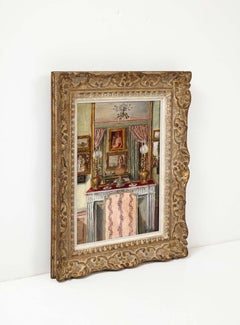 An Oil on Canvas Painting of an Interior