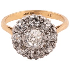 Old-Cut Diamond Cluster Ring