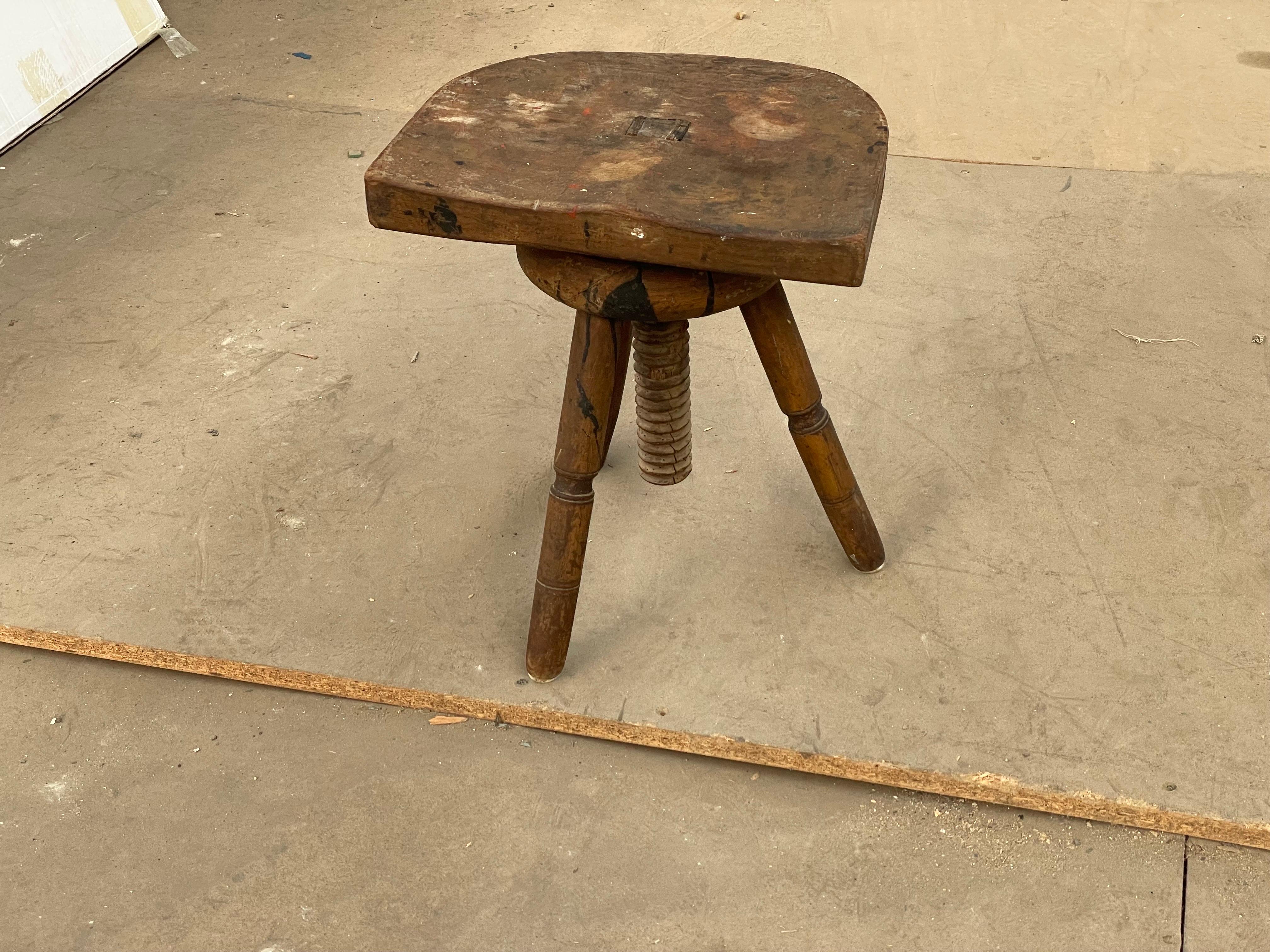 One of a Kind Antique Danish Stool For Sale 4